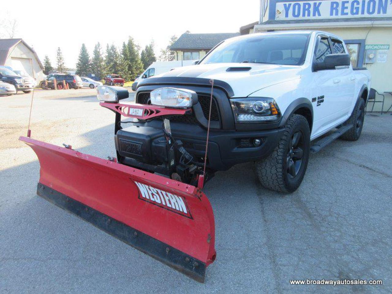 Used 2019 RAM 1500 WINTER-READY CLASSIC-EDITION 5 PASSENGER 5.7L - V8.. 4X4.. CREW-CAB.. SHORTY.. POWER-WESTERN-PLOW.. LEATHER.. HEATED SEATS & WHEEL.. for sale in Bradford, ON