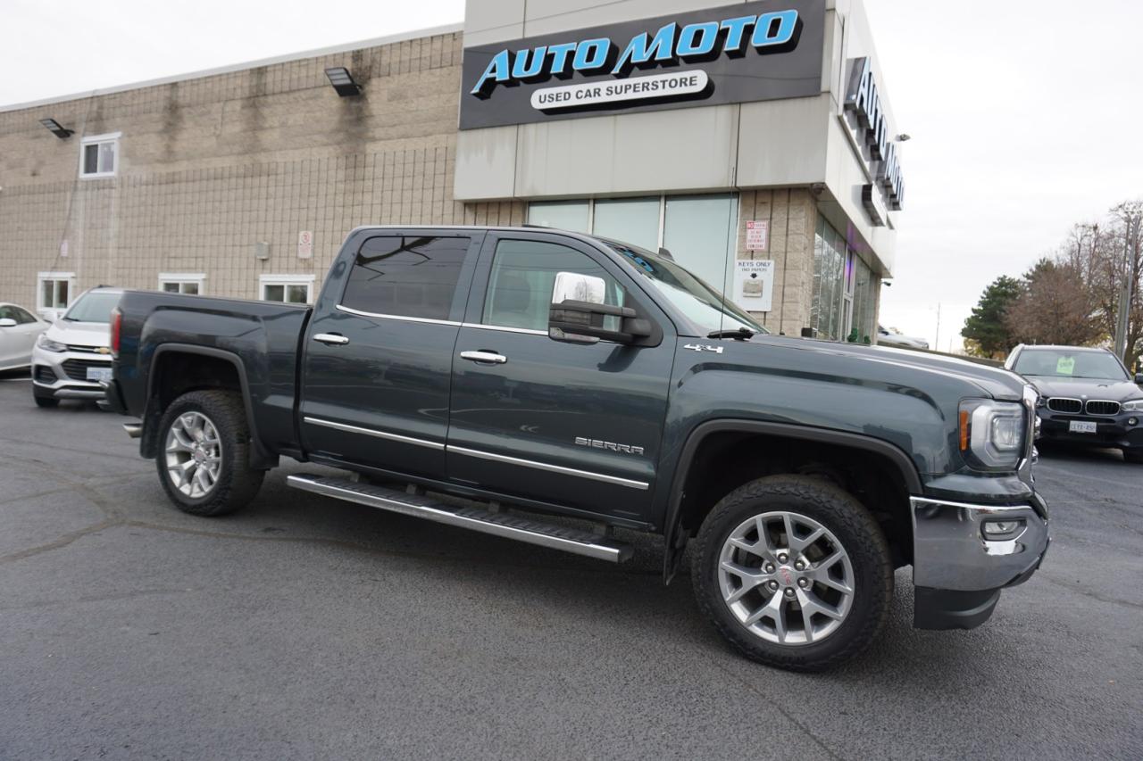 Used 2018 GMC Sierra 1500 V8 SLT CREW 4WD CERTIFIED *ACCIDENT FREE* CAMERA NAV BLUETOOTH LEATHER HEATED SEATS SUNROOF CRUISE ALLOYS for sale in Burlington, ON