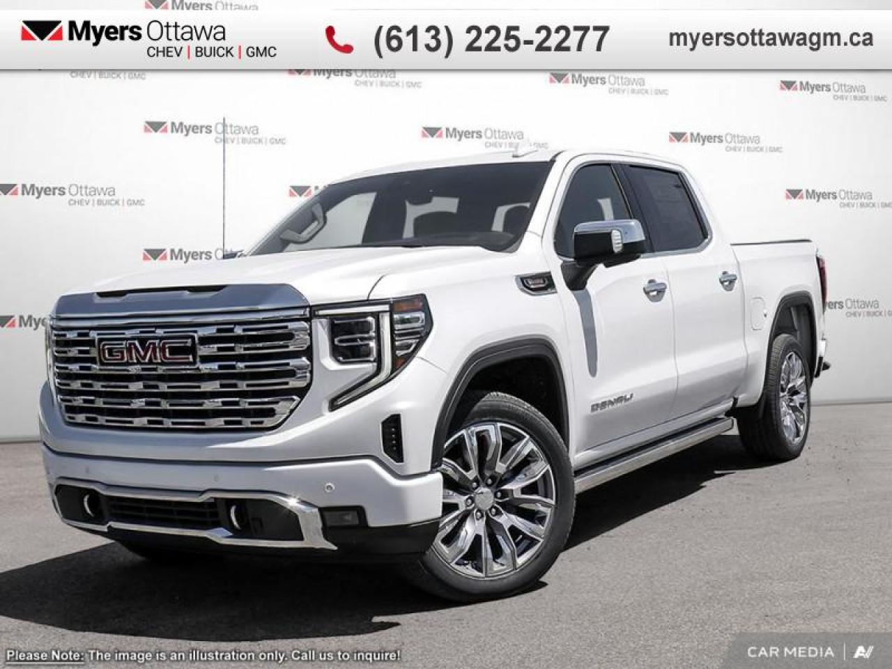 New 2025 GMC Sierra 1500 Denali  DENALI, CRW, 6.2 V8, RESERVE PACKAGE, WHITE FROST for sale in Ottawa, ON