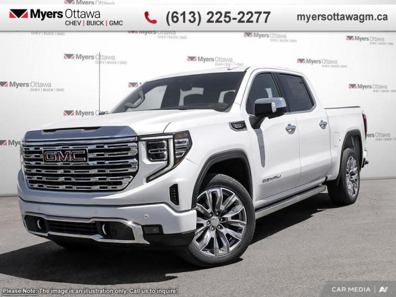 New 2025 GMC Sierra 1500 Denali  DENALI, CRW, 6.2 V8, RESERVE PACKAGE, WHITE FROST for sale in Ottawa, ON