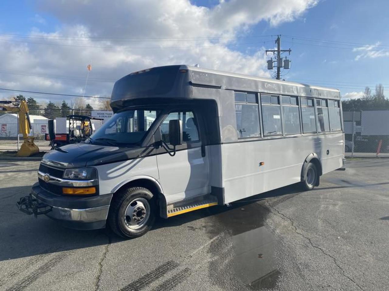 2018 Chevrolet Express G4500 21 Passenger Bus With Wheelchair Accessibility,(1 driver 20 passenger) 6.0L V8 OHV 16V FFV GAS engine, 8 cylinders, automatic, RWD, air conditioning, AM/FM radio, grey exterior, vinyl. (Estimated measurements: 27 feet overall length, 9 feet 8 inches overall height, 6 feet 3 inches inside height, 17 feet from back of driver seat to back of the bus. All measurements are considered to be accurate but are not guaranteed.) This listing is a former British Columbia municipality bus, the next purchaser of this will be the second owner.  Certification and Decal valid until June 2025  $16,910.00 plus $375 processing fee, $17,285.00 total payment obligation before taxes. Sale price until February 8, 2025, 2:30 PM PST. Listing report, warranty, contract commitment cancellation fee, financing available on approved credit (some limitations and exceptions may apply). All above specifications and information is considered to be accurate but is not guaranteed and no opinion or advice is given as to whether this item should be purchased. We do not allow test drives due to theft, fraud, acts of vandalism and undetectable impaired driving. Instead we provide the following benefits: Complimentary Warranty (with options to extend), Limited Money Back Satisfaction Guarantee on Fully Completed Contracts, Contract Commitment Cancellation, and an Open-Ended Sell-Back Option. Ask seller for details or call 604-522-REPO(7376) to confirm listing availability.