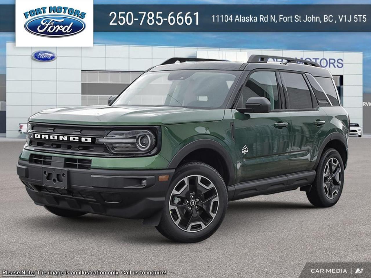 <p>Get ready to conquer any terrain in style with this brand new 2024 Ford Bronco Sport Outer Banks® from Fort Motors. This rugged yet refined SUV boasts a striking Eruption Green Metallic exterior that turns heads wherever you go. Step inside and be greeted by a luxurious Brown interior, complete with premium trim and a host of comfort-enhancing features.</p>
<p>This Bronco Sport is equipped with a powerful 1.5L EcoBoost engine paired with an 8-speed automatic transmission, ensuring a smooth and exhilarating driving experience.  Whether youre navigating city streets or venturing off-road, this vehicle is ready for anything.</p>
<p>Here are five features that make this Bronco Sport truly stand out:</p>
<ul>
<li><strong>Eruption Green Metallic Exterior:</strong>  Turn heads with this bold and eye-catching color.</li>
<li><strong>Power Moonroof:</strong>  Let the sunshine in and enjoy the open-air feeling.</li>
<li><strong>Ford Co-Pilot360 Assist+:</strong>  Drive with confidence knowing you have advanced safety features at your fingertips.</li>
<li><strong>B&O Sound System with 10 Speakers:</strong>  Immerse yourself in a premium audio experience.</li>
<li><strong>Class II Trailer Tow Package:</strong>  Ready for adventure? This Bronco Sport can handle your towing needs.</li>
</ul>
<p>Visit Fort Motors today to experience this incredible Bronco Sport firsthand.</p>
<p><em>Powered by AutoIntelligence™ AI</em></p>
