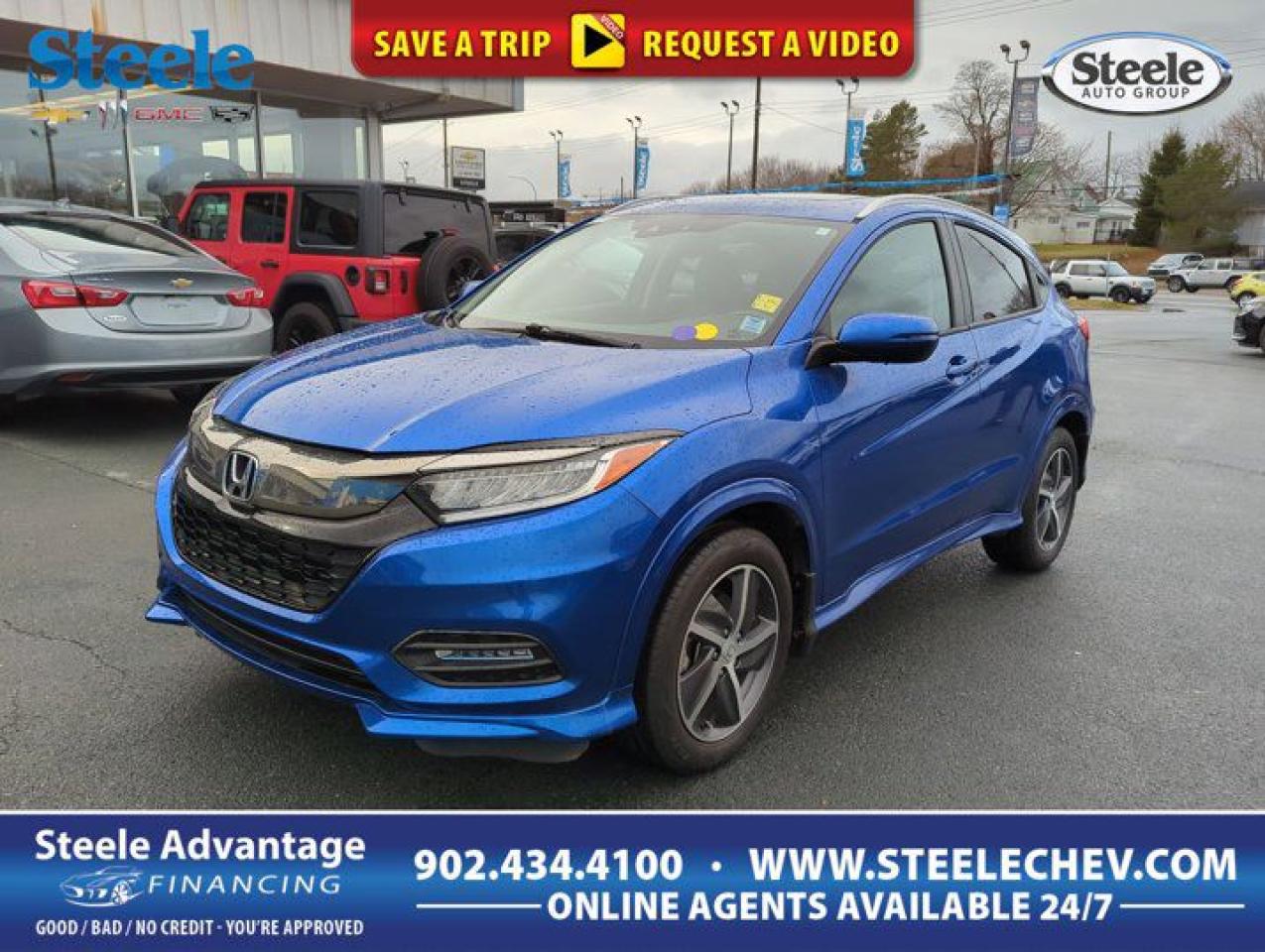 Certified Pre-Owned and ready to go! Our 2020 Honda HR-V Touring has been inspected by our technicians, and it comes with a vehicle history report. Certified adds 12Month/12,000 Mile Certified Limited Warranty plus 7 Year/100,000 Mile Powertrain Limited Warranty with Roadside Assistance. Ask us for Details on Specials! Our upscale 2020 Honda HR-V Touring AWD brings added comfort to your busy life while looking good in Aegean Blue Metallic! Powered by a 1.8 Litre 4 Cylinder that delivers 141hp connected to a CVT for athletic efficiency. Backed by agile reflexes, our All Wheel Drive SUV is a joy to pilot and returns approximately 7.6L/100km on the highway. Our HR-V has a smart and capable appearance with a power sunroof, LED lighting, fog lamps, alloy wheels, roof rails, underbody spoilers, and heated power mirrors with built-in turn signals. Incredibly versatile, our Touring cabin raises the bar on comfort by supplying heated leather front seats, eight-way power for the driver, easy-to-adjust back seats, a leather-wrapped steering wheel, automatic climate control, keyless access, pushbutton ignition, and walk-away auto-lock. When you need to connect, you can turn to the 7-inch touchscreen that supports Apple CarPlay®, Android Auto®, Bluetooth®, and a six-speaker sound system. The rear is roomy enough for plenty of adventures, too! Honda lends a helping hand to your safety with intelligent passenger protection from a rearview camera, automatic emergency braking, adaptive cruise control, lane-keeping assistance, LaneWatch blind-spot monitoring, and more! Our compact HR-V Touring is the compact SUV for living your life to the fullest! Save this Page and Call for Availability. We Know You Will Enjoy Your Test Drive Towards Ownership! Steele Chevrolet Atlantic Canadas Premier Pre-Owned Super Center. Being a GM Certified Pre-Owned vehicle ensures this unit has been fully inspected fully detailed serviced up to date and brought up to Certified standards. Market value priced for immediate delivery and ready to roll so if this is your next new to your vehicle do not hesitate. Youve dealt with all the rest now get ready to deal with the BEST! Steele Chevrolet Buick GMC Cadillac (902) 434-4100 Metros Premier Credit Specialist Team Good/Bad/New Credit? Divorce? Self-Employed?