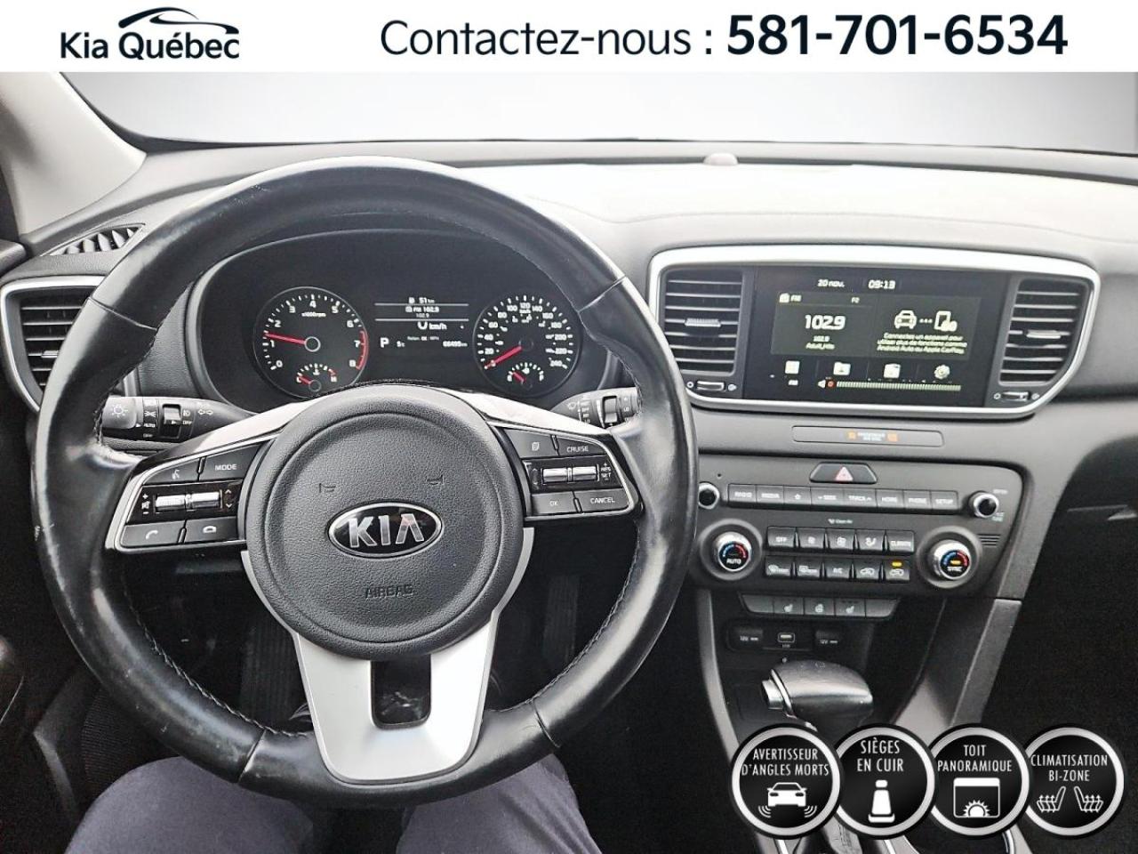 Used 2020 Kia Sportage EX PREMIUM * AWD* TOIT PANO* CUIR* BIZONE* CARPLAY for sale in Québec, QC