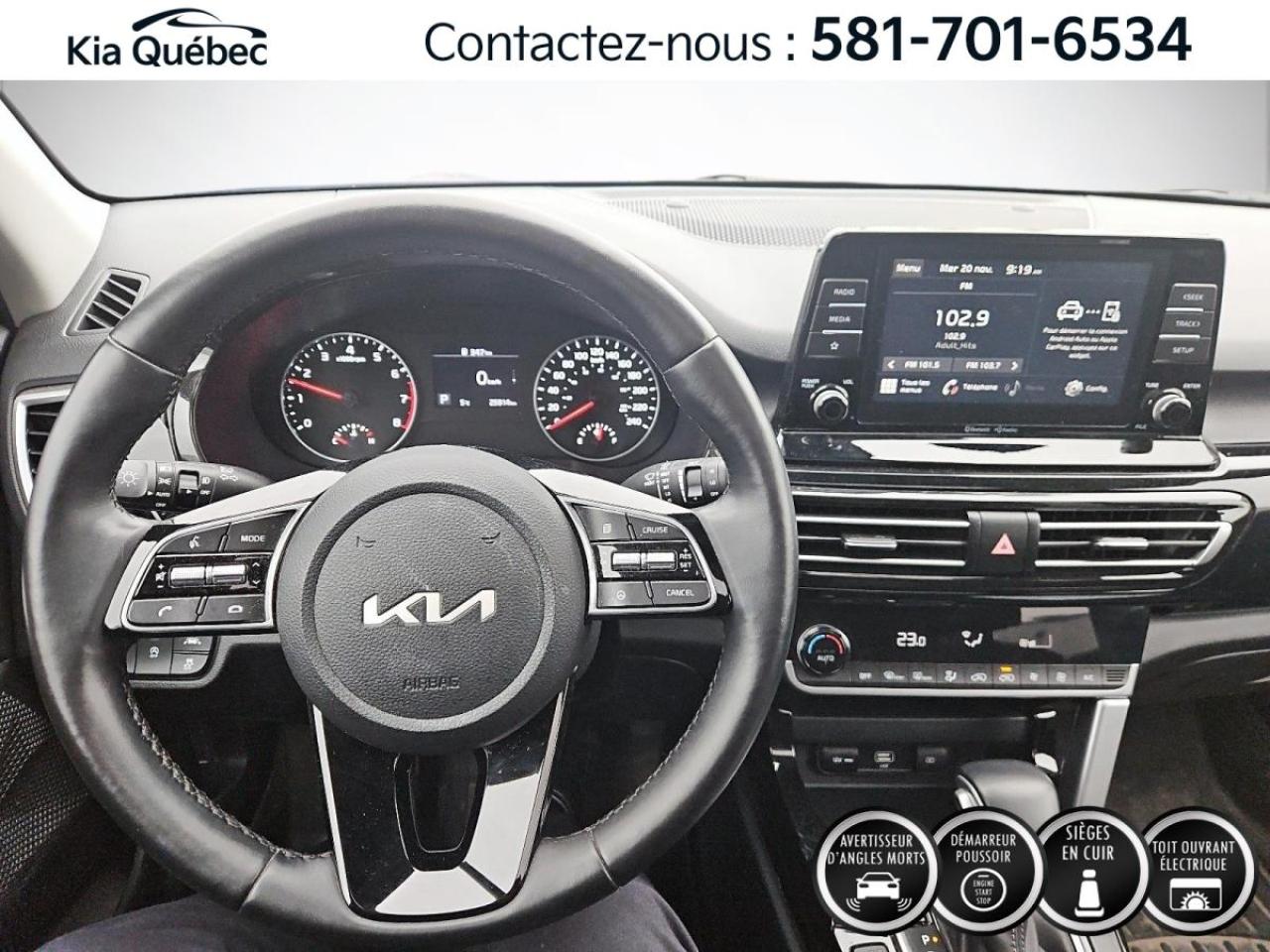 Used 2023 Kia Seltos EX * AWD* TOIT* CUIR* ANGLES MORTS* CARPLAY* for sale in Québec, QC