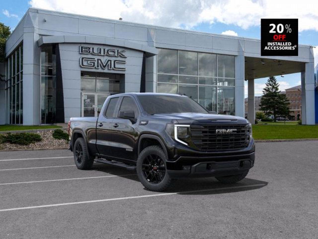 <b>Trailering Package,  Heated Seats,  Heated Steering Wheel,  Remote Start,  Climate Control!</b><br> <br>   Astoundingly advanced and exceedingly premium, this 2025 GMC Sierra 1500 is designed for pickup excellence. <br> <br>This 2025 GMC Sierra 1500 stands out in the midsize pickup truck segment, with bold proportions that create a commanding stance on and off road. Next level comfort and technology is paired with its outstanding performance and capability. Inside, the Sierra 1500 supports you through rough terrain with expertly designed seats and robust suspension. This amazing 2025 Sierra 1500 is ready for whatever.<br> <br> This void blk Extended Cab 4X4 pickup   has an automatic transmission and is powered by a  355HP 5.3L 8 Cylinder Engine.<br> <br> Our Sierra 1500s trim level is Elevation. Upgrading to this trim rewards you with a black gloss grille and unique aluminum wheels, a massive 13.4 inch touchscreen display with wireless Apple CarPlay and Android Auto, wireless streaming audio, SiriusXM, plus a 4G LTE hotspot. Additionally, this pickup truck also features IntelliBeam LED headlights, remote engine start, forward collision warning and lane keep assist, a trailer-tow package, LED cargo area lighting, teen driver technology plus so much more! This vehicle has been upgraded with the following features: Trailering Package,  Heated Seats,  Heated Steering Wheel,  Remote Start,  Climate Control,  Hitch Guidance,  Lane Keep Assist. <br><br> <br>To apply right now for financing use this link : <a href=https://www.taylorautomall.com/finance/apply-for-financing/ target=_blank>https://www.taylorautomall.com/finance/apply-for-financing/</a><br><br> <br/> Weve discounted this vehicle $3500. See dealer for details. <br> <br>HST, licensing, and Federal luxury tax (if applicable) are extra. <br><br> Come by and check out our fleet of 80+ used cars and trucks and 180+ new cars and trucks for sale in Kingston.  o~o