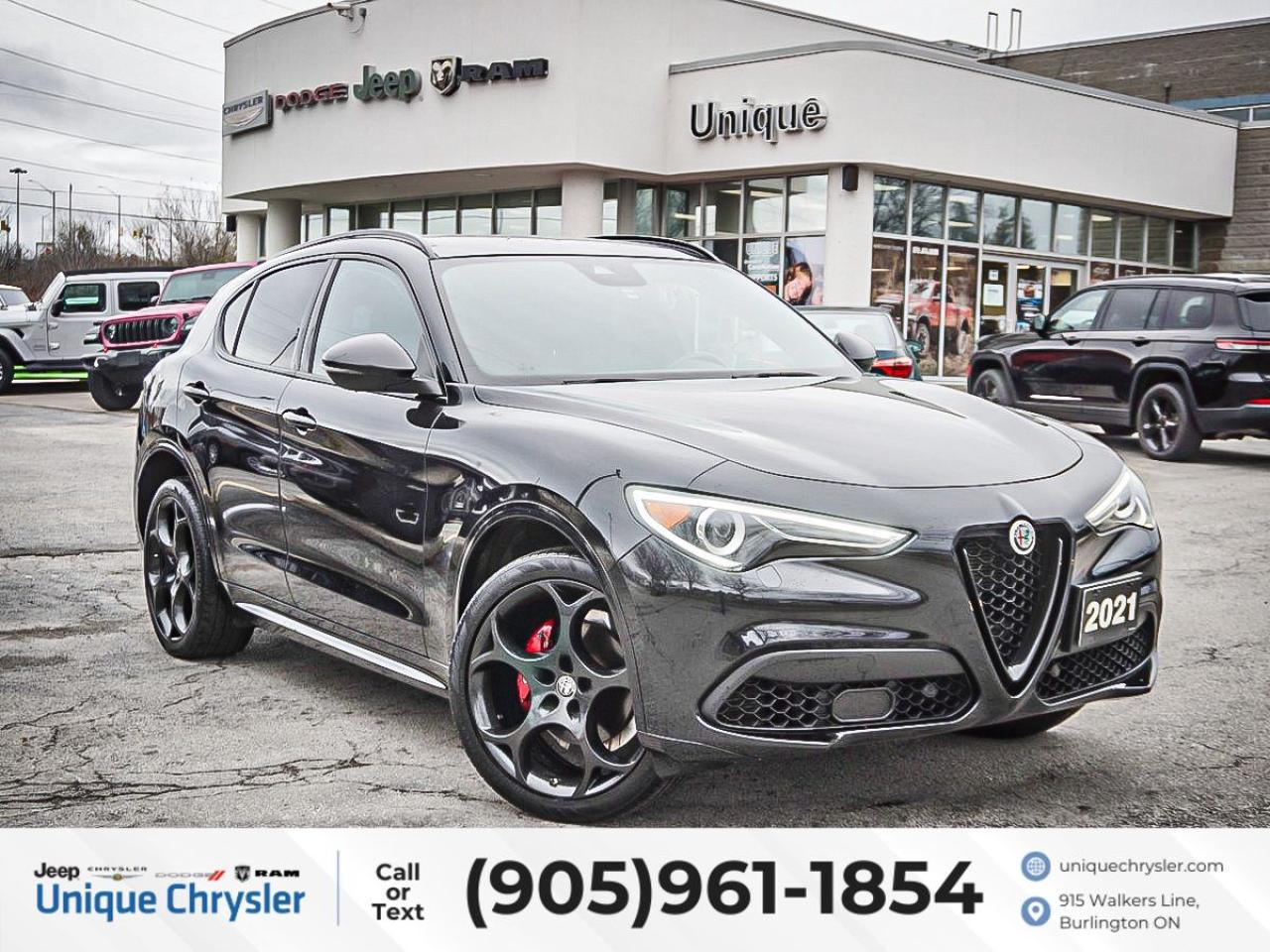 Used 2021 Alfa Romeo Stelvio Ti Sport AWD| ACTIVE DRIVER ASSIST PKG| PANO ROOF| for sale in Burlington, ON