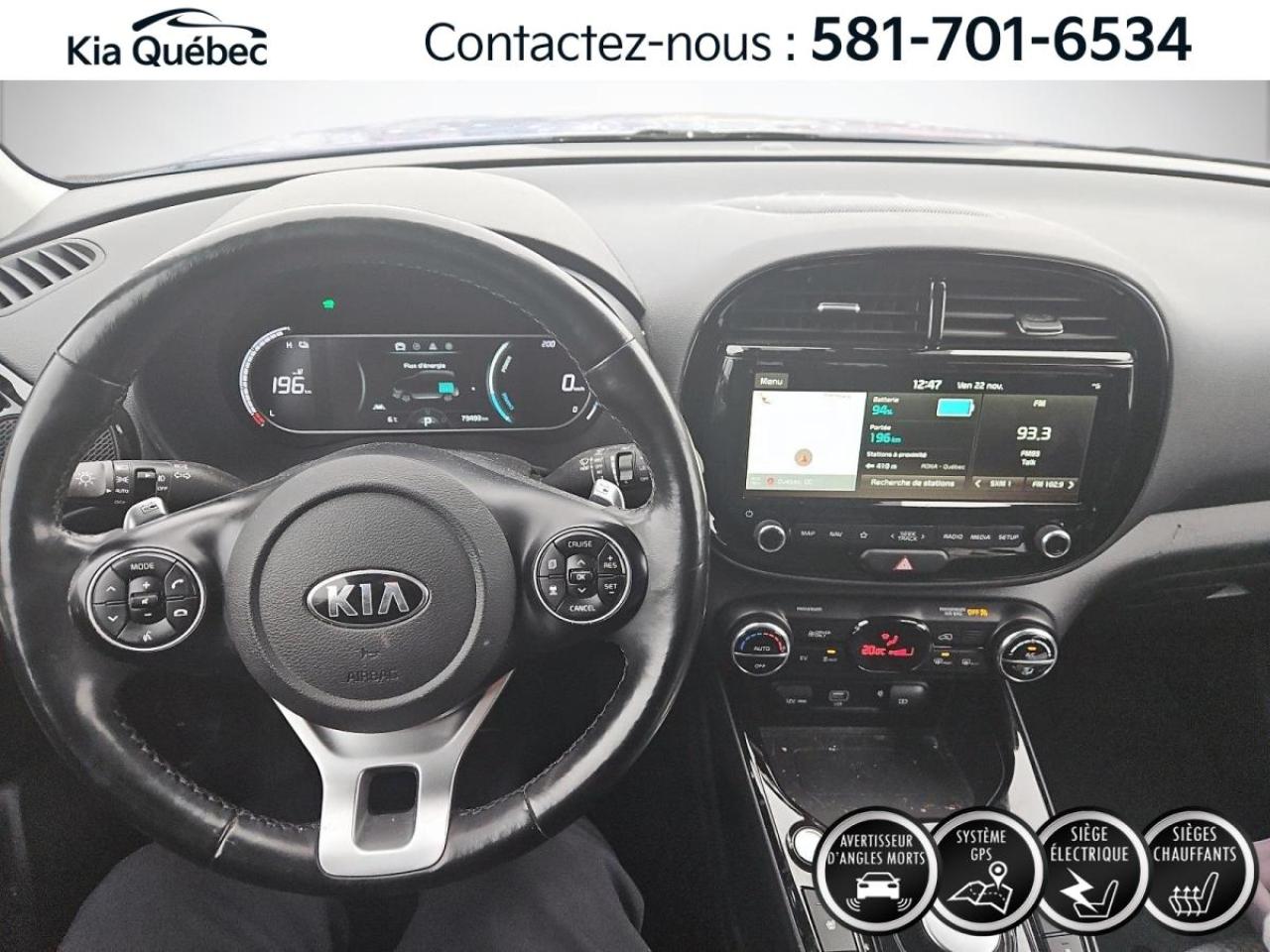 Used 2021 Kia Soul EV PREMIUM * GPS* SIEGE ELECTRIQUE* BOUTON POUSSOIR* for sale in Québec, QC