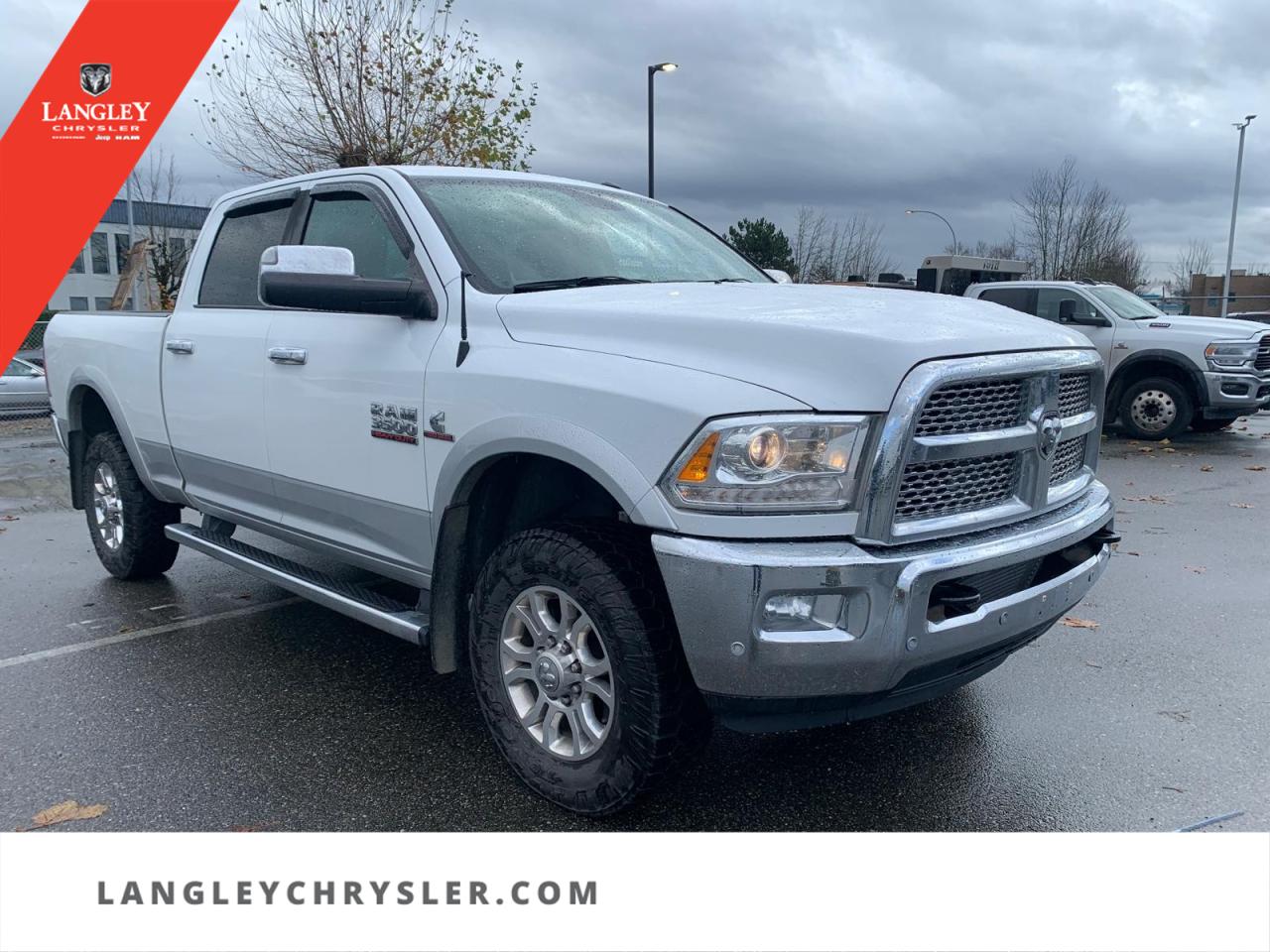 <p><strong><span style=font-family:Arial; font-size:18px;>Discover the perfect blend of luxury and practicality with this 2017 RAM 3500 Laramie Pickup, featuring the Convenience Group, Power Sunroof, and Remote Start for a superior driving experience.</span></strong></p> <p><span style=font-family:Arial; font-size:18px;> </span></p> <ul><li><span style=font-family:Arial; font-size:18px;>**Convenience Group**</span></li><li><span style=font-family:Arial; font-size:18px;>**Power Sunroof**</span></li><li><span style=font-family:Arial; font-size:18px;>**Remote Start**</span></li><li><span style=font-family:Arial; font-size:18px;>6.7L 6cyl Engine</span></li><li><span style=font-family:Arial; font-size:18px;>6-Speed Automatic Transmission</span></li><li><span style=font-family:Arial; font-size:18px;>Leather Upholstery</span></li><li><span style=font-family:Arial; font-size:18px;>Ventilated Front Seats</span></li><li><span style=font-family:Arial; font-size:18px;>Dual Zone A/C</span></li><li><span style=font-family:Arial; font-size:18px;>Trailer Hitch</span></li><li><span style=font-family:Arial; font-size:18px;>Traction Control</span></li><li><span style=font-family:Arial; font-size:18px;>ABS Brakes</span></li></ul> <p><span style=font-family:Arial; font-size:18px;> </span></p> <p><span style=font-family:Arial; font-size:18px;>Step into the world of power and comfort with this robust yet elegant RAM 3500. With a stylish white exterior and a sophisticated grey interior, this pickup is as eye-catching as it is functional. Imagine cruising down the highway with the sunroof open, enjoying the breeze, while the leather steering wheel keeps your drive smooth and classy.</span></p> <p><span style=font-family:Arial; font-size:18px;>This RAM is perfect for those who work hard and play harder. Need to haul your trailer for a weekend getaway? No problem! With its powerful 6.7L engine and reliable trailer hitch, this truck is ready for any adventure.</span></p> <p><span style=font-family:Arial; font-size:18px;>Picture this: one morning, you wake up late and rush out the door. With remote start, your RAM is already warmed up and ready to go. As you drive, you remember the time you accidentally left your coffee on the roof of your old car and drove off. Not this time! With the RAM's handy front beverage holders and memory seat, everything stays where it's supposed to, and you stay comfortable.</span></p> <p><span style=font-family:Arial; font-size:18px;>Don't just love your car, love buying it! Visit Langley Chrysler to experience this 2017 RAM 3500 Laramie and make it yours today</span></p>Dealer number: 5097, Doc fee: $968 Safety & Convince Warranty: $699 Finance Placement: $628

<p>*All prices plus applicable taxes, applicable environmental recovery charges, documentation of $599 and full tank of fuel surcharge of $76 if a full tank is chosen. <br />Other protection items available that are not included in the above price:<br />Tire & Rim Protection and Key fob insurance starting from $599<br />Service contracts (extended warranties) for coverage up to 7 years and 200,000 kms starting from $599<br />Custom vehicle accessory packages, mudflaps and deflectors, tire and rim packages, lift kits, exhaust kits and tonneau covers, canopies and much more that can be added to your payment at time of purchase<br />Undercoating, rust modules, and full protection packages starting from $199<br />Financing Fee of $500 when applicable<br />Flexible life, disability and critical illness insurances to protect portions of or the entire length of vehicle loan</p>