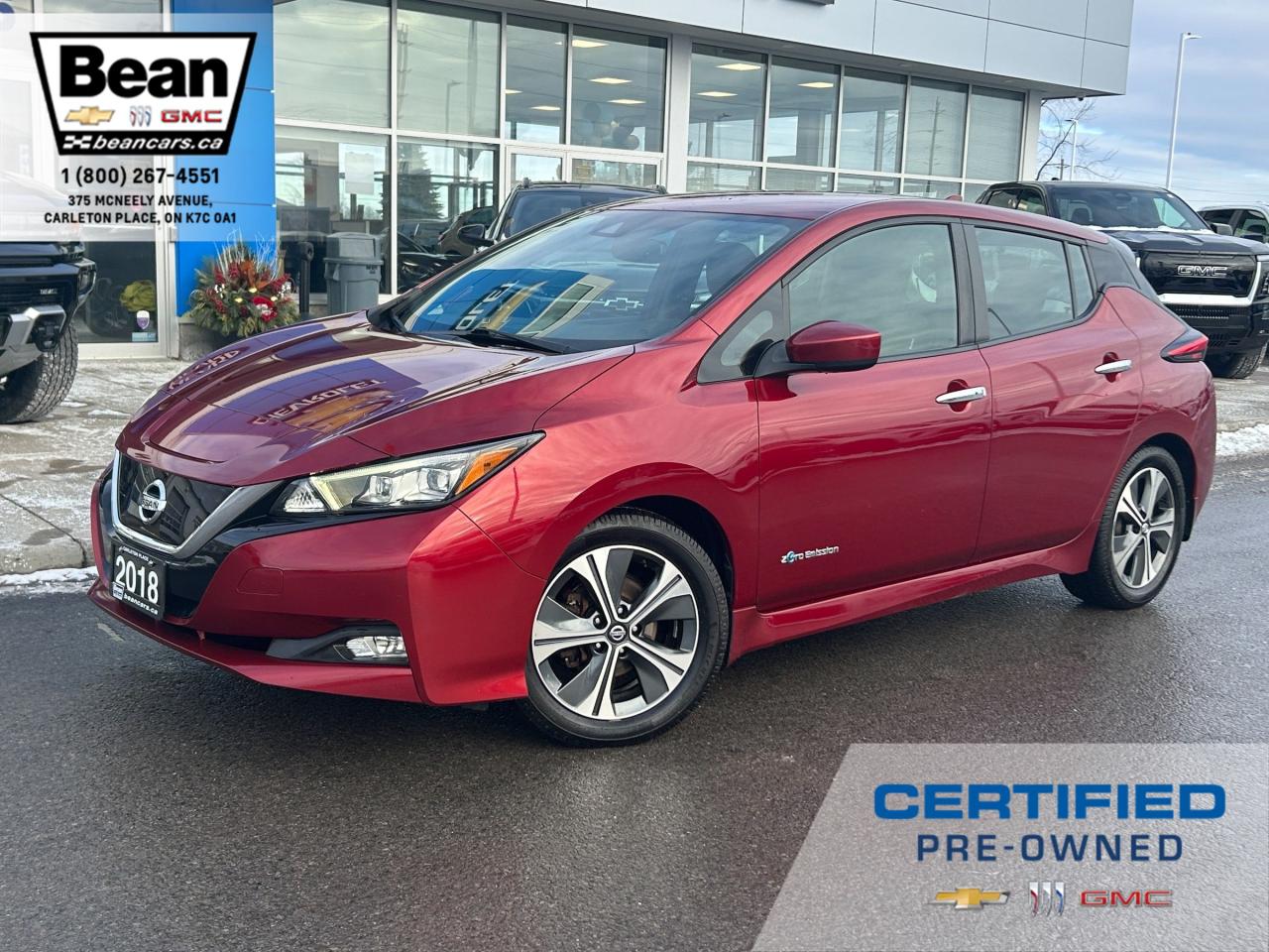 Used 2018 Nissan Leaf SV FULLY ELECTRIC WITH REMOTE ENTRY, HEATED SEATS, HEATED STEERING WHEEL, NAVIGATION, E-PEDAL, APPLE CARPLAY AND ANDROID AUTO for sale in Carleton Place, ON