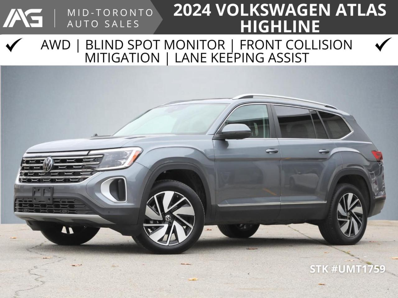 Used 2024 Volkswagen Atlas 2024 Volkswagen Atlas Highline | Navigation|Pano Roof| for sale in North York, ON