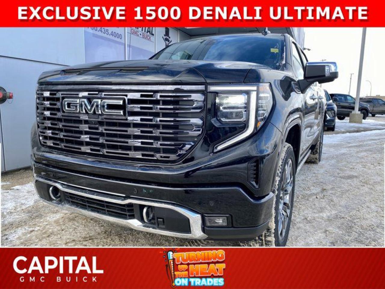 Dont miss out on this 2025 Limited Production DENALI ULTIMATE Sierra 1500 with the Duramax Diesel Engine. Equipped with 16-way power front seats including MASSAGE feature, Body Color Arch Moldings, Handsfree Super Cruise, Bose Premium Stereo, the EXCLUSIVE Luxury Alpine Umber Interior, 22 Aluminum, Midnight with Chrome Inserts wheels, power-retractable assist steps with perimeter lighting, Power sunroof, Advanced Technology package, adaptive cruise, rear camera mirror, heads-up display, VADER CHROME, Body Color Arch Moldings and much much more!Ask for the Internet Department for more information or book your test drive today! Text 825-445-0521 for fast answers at your fingertips!AMVIC Licensed Dealer - Licence Number B1044900Disclaimer: All prices are plus taxes and include all cash credits and loyalties. See dealer for details. AMVIC Licensed Dealer # B1044900