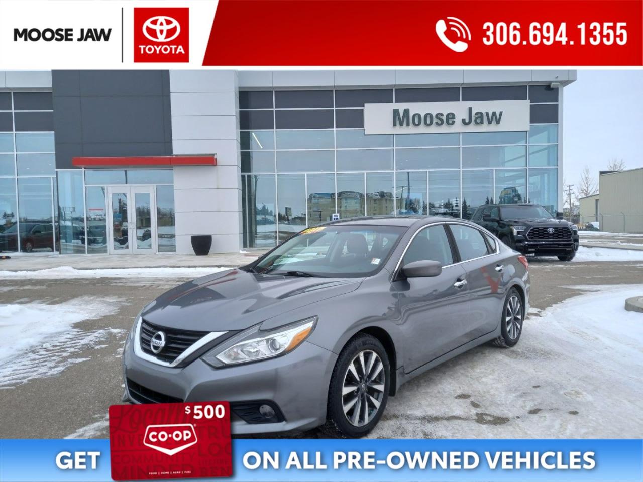 Used 2017 Nissan Altima 2.5 SV LOCAL ACCIDENT FREE TRADE WITH ONLY 150,569 KMS, REMOTE START, P. SUNROOF, P. HEATED SEAT, BLUETOOTH, SIRIUS XM, BLIND SPOT WARNING, REAR VIEW MONITOR for sale in Moose Jaw, SK