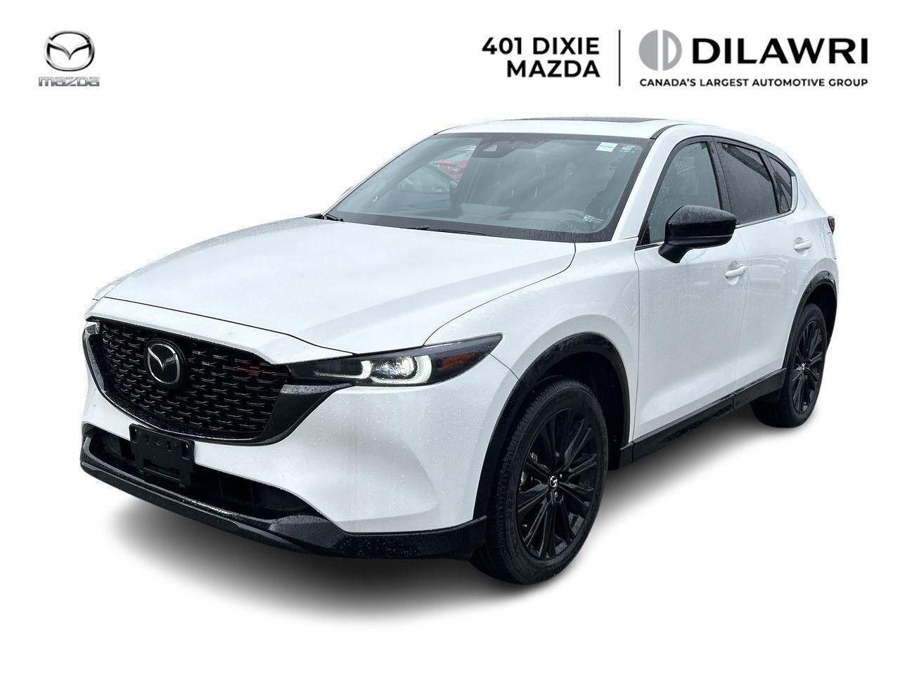 2023 Mazda CX-5 Sport Design AWD:

Engine: 2.5L Turbo 4-cylinder, up to 256 hp with premium fuel.

Drivetrain: AWD with G-Vectoring Control Plus.

Wheels: 19-inch black metallic alloy.

Seats: Leather upholstery, heated front, power drivers seat.

Infotainment: 10.25-inch display, Apple CarPlay/Android Auto.

Audio: Bose 10-speaker premium sound system.

Climate: Dual-zone automatic.

Safety: Blind-spot monitoring, adaptive cruise, 360-degree camera.

Exterior: LED headlights, black grille, gloss black accents.

________________________________________________________________________________________________________

Experience worry-free car ownership when you purchase a Dilawri Certified Pre-Owned Vehicle from 401 Dixie Mazda, you will be entitled to exclusive benefits such as...

105 point safety and quality inspection.

Inspected and serviced by factory-trained technicians.

3 days or 300km exchange policy **

Powertrain Warranty 90 days or 3000km**

Complimentary roadside assistance for 1 year up to 50kms 

___________________________________________________________________________________________________________

401 Dixie Mazda has been proudly serving in Mississauga, Brampton, Oakville, Milton, Burlington, Hamilton, Guelph, Kitchener, Waterloo, Newmarket, Aurora, Barrie, Scarborough, Markham, Richmond hill, Toronto, Ajax, Pickering, Oshawa and Windsor through the Dilawri Group. No hidden costs or fees.

___________________________________________________________________________________________________________

Privately owned and operated by the Dilawri family since 1985, Dilawri continues to build on a history of excellence as Canadas largest automotive group. The companys network represents 37 of the worlds most beloved automotive brands at 80 franchised dealerships in Canada and the US. Dilawri is a 2023 winner of the Canadas Best Managed Companies program, which recognizes excellence in private Canadian-owned companies.


Dilawri is proud to offer exceptional products and services, delivered by our more than 3,500 employees. We are committed to leadership in business as well as in the communities we serve. Since 2002, the Dilawri Foundation has contributed millions of dollars to a wide range of charitable causes.


While we make every effort to provide you with two keys for all our pre-owned vehicles. However, unless otherwise specified in your purchase agreement.


Price online reflects a $1000 Finance Credit applied. Cash Price will differ.