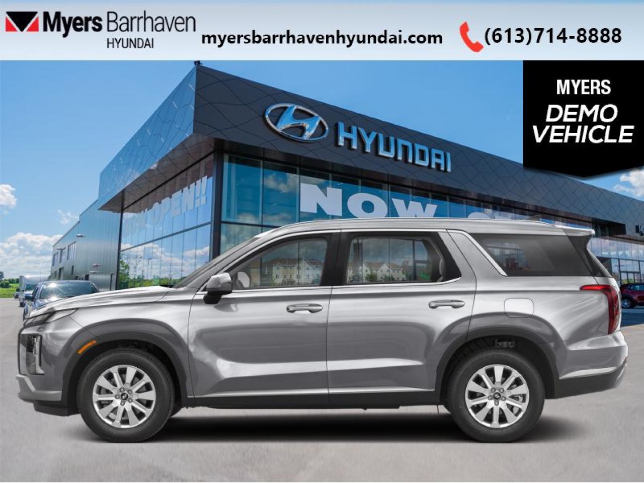 <b>Sunroof,  Heated Seats,  Android Auto,  Apple CarPlay,  Navigation!</b><br> <br> <br> <br>  With its impressive features list, awesome SUV capability, and luxury interior, this Palisade proves that good things take time. <br> <br>Big enough for your busy and active family, this Hyundai Palisade returns for 2025, and is good as ever. With a features list that would fit in with the luxury SUV segment attached to a family friendly interior, this Palisade was made to take the SUV segment by storm. For the next classic SUV people are sure to talk about for years, look no further than this Hyundai Palisade. <br> <br> This typhoon silver SUV  has an automatic transmission and is powered by a  291HP 3.8L V6 Cylinder Engine.<br> <br> Our Palisades trim level is Preferred 8-Passenger. This Palisade Preferred makes sure you have all the necessary tech with touchscreen infotainment including wireless Android Auto, Apple CarPlay, wi-fi, and a Bluetooth hands free phone system. Heated seats and steering wheel, remote keyless entry, and automatic high beams provide amazing luxury and convenience. This family friendly SUV helps keep you and your passengers safe with lane keep assist, forward collision avoidance, distance pacing cruise with stop and go, parking distance warning, and driver attention monitoring. Add on the gorgeous styling, aluminum wheels, and chrome trim, and this SUV is an easy choice. This vehicle has been upgraded with the following features: Sunroof,  Heated Seats,  Android Auto,  Apple Carplay,  Navigation,  Wi-fi,  Heated Steering Wheel.  This is a demonstrator vehicle driven by a member of our staff, so we can offer a great deal on it.<br><br> <br/> Weve discounted this vehicle $2600. See dealer for details. <br> <br> o~o