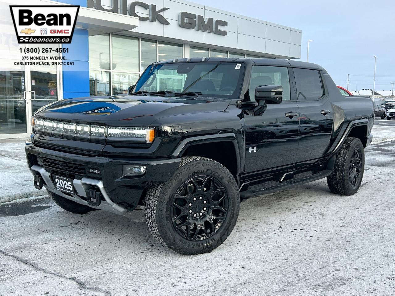 New 2025 GMC HUMMER EV Pickup 3X FULLY ELECTRIC WITH REMOTE START/ENTRY, HEATED SEATS, HEATED STEERING WHEEL, VENTILATED SEATS, ADAPTIVE CRUISE CONTROL, BOSE SOUND SYSTEM, HD SURROUND VISION for sale in Carleton Place, ON