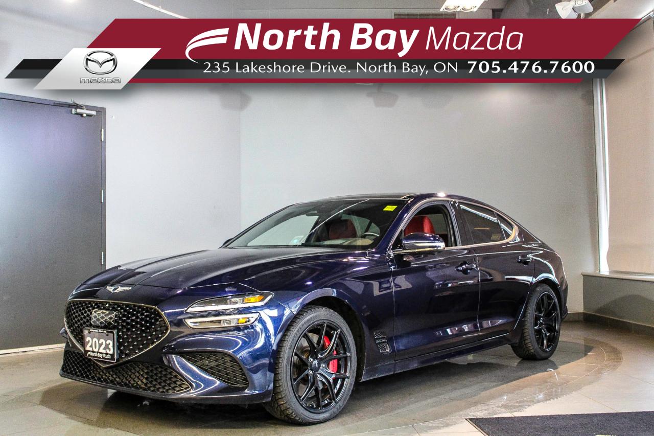 Used 2023 Genesis G70 3.3T Sport LEASE RETURN - WIRELESS APPLE CARPLAY & ANDROID AUTO - QUILTED NAPPA LEATHER for sale in North Bay, ON