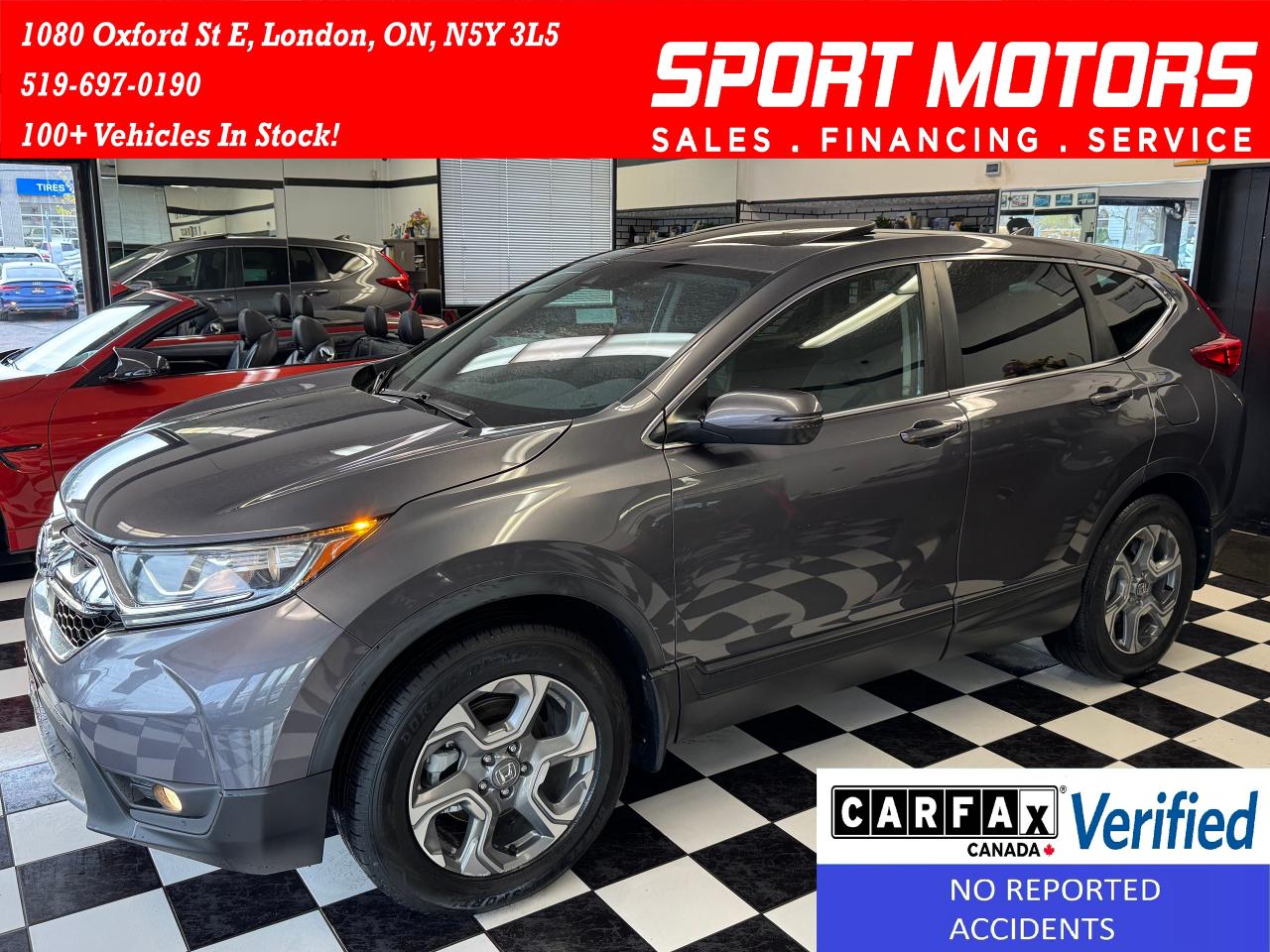 2019 Honda CR-V EX AWD+Roof+Remote Start+CarPlay+CLEAN CARFAX