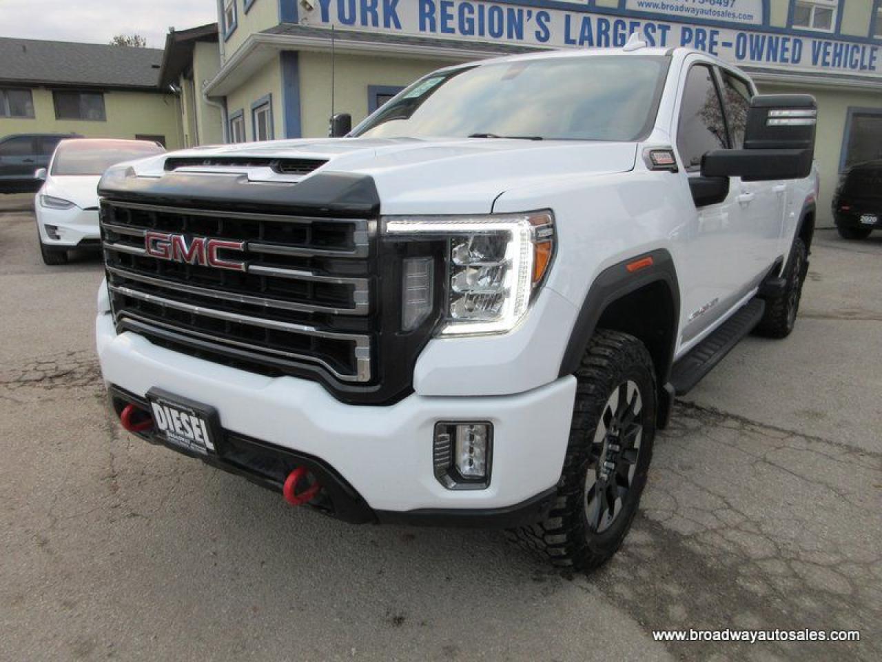 Used 2022 GMC Sierra 2500 3/4 TON AT4-VERSION 5 PASSENGER 6.6L - DURAMAX.. 4X4.. CREW-CAB.. 6.6-BOX.. LEATHER.. HEATED SEATS & WHEEL.. BACK-UP CAMERA.. POWER MIRRORS.. for sale in Bradford, ON