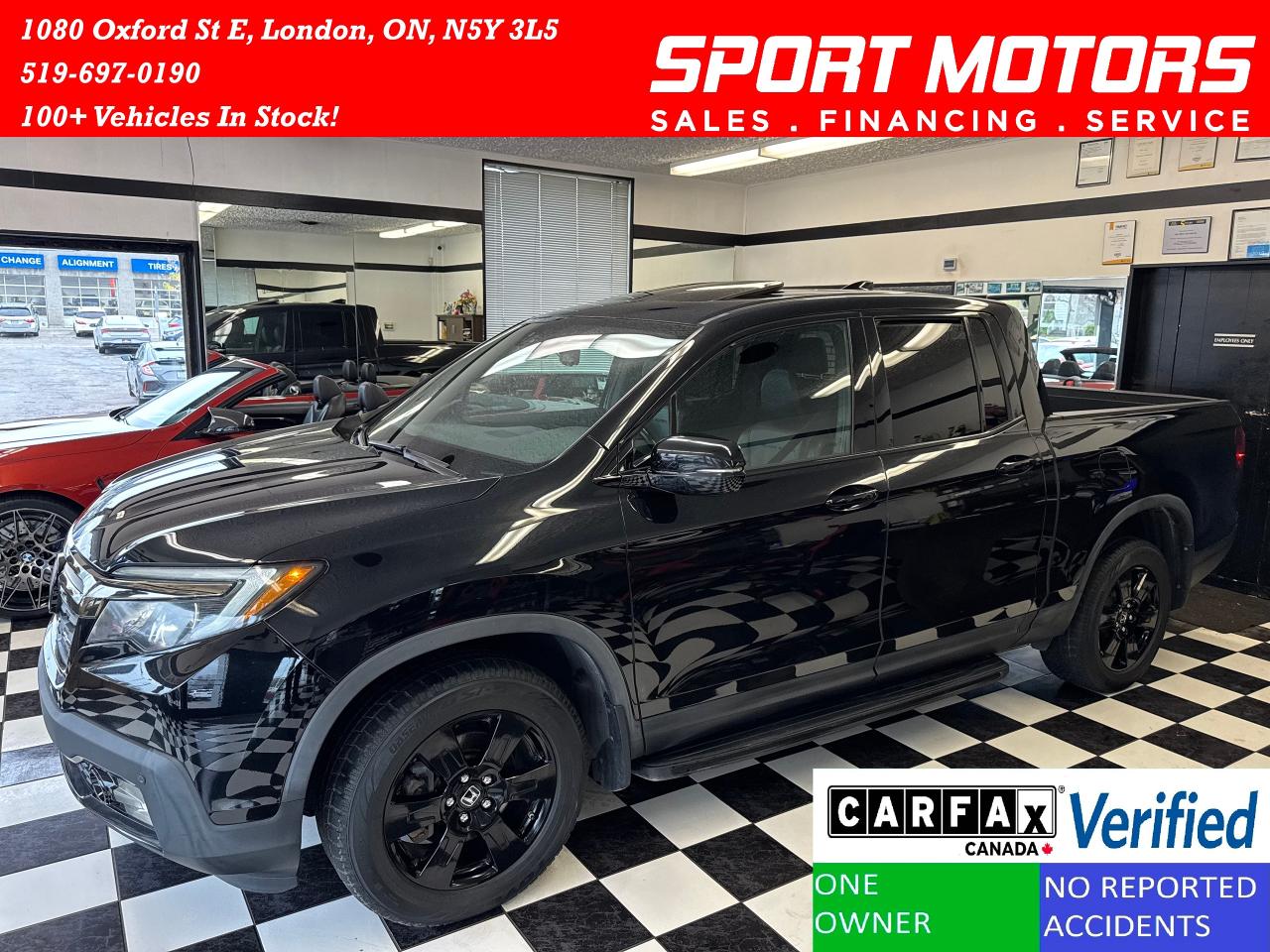 Used 2017 Honda Ridgeline Black Edition 4WD Crew+GPS+ONE OWNER+CLEAN CARFAX for sale in London, ON