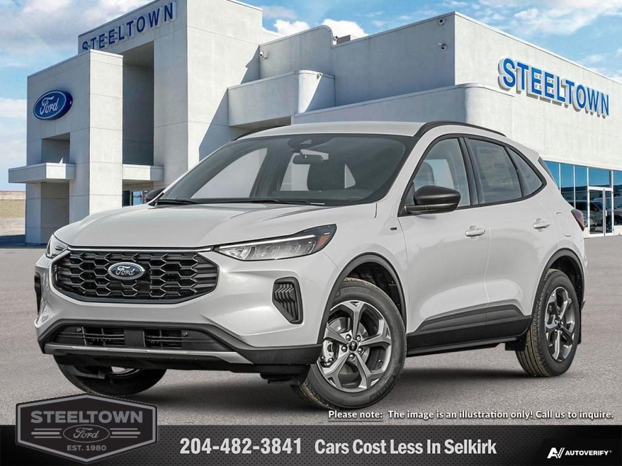 <b>Aluminum Wheels,  Synthetic Leather Seats,  Apple CarPlay,  Android Auto,  Power Liftgate!</b><br> <br> <br> <br>We value your TIME, we wont waste it or your gas is on us!   We offer extended test drives and if you cant make it out to us we will come straight to you!<br> <br>  Thanks for looking. <br> <br><br> <br> This space silver metallic SUV  has an automatic transmission and is powered by a  180HP 1.5L 3 Cylinder Engine.<br> <br> Our Escapes trim level is ST-Line. This sporty ST-Line adds on aluminum wheels, body colored exterior styling and ActiveX synthetic leather seating upholstery, along with amazing standard features such as a power-operated liftgate for rear cargo access, LED headlights with automatic high beams, an 8-inch infotainment screen powered by SYNC 4 with wireless Apple CarPlay and Android Auto, FordPass Connect with 4G mobile internet hotspot access, and proximity keyless entry with push button start. Road safety features include blind spot detection, pre-collision assist with automatic emergency braking and a back-up camera, lane keeping assist, lane departure warning, and front and rear collision mitigation. Additional features include dual-zone climate control, front and rear cupholders, smart device remote engine start, and even more. This vehicle has been upgraded with the following features: Aluminum Wheels,  Synthetic Leather Seats,  Apple Carplay,  Android Auto,  Power Liftgate,  Blind Spot Detection,  Lane Keep Assist. <br><br> View the original window sticker for this vehicle with this url <b><a href=http://www.windowsticker.forddirect.com/windowsticker.pdf?vin=1FMCU9MN6SUA40215 target=_blank>http://www.windowsticker.forddirect.com/windowsticker.pdf?vin=1FMCU9MN6SUA40215</a></b>.<br> <br>To apply right now for financing use this link : <a href=http://www.steeltownford.com/?https://CreditOnline.dealertrack.ca/Web/Default.aspx?Token=bf62ebad-31a4-49e3-93be-9b163c26b54c&La target=_blank>http://www.steeltownford.com/?https://CreditOnline.dealertrack.ca/Web/Default.aspx?Token=bf62ebad-31a4-49e3-93be-9b163c26b54c&La</a><br><br> <br/>    4.99% financing for 84 months.  Incentives expire 2025-01-02.  See dealer for details. <br> <br>Family owned and operated in Selkirk for 35 Years.  <br>Steeltown Ford is located just 20 minutes North of the Perimeter Hwy, with an onsite banking center that offers free consultations. <br>Ask about our special dealer rates available through all major banks and credit unions.<br>Dealer retains all rebates, plus taxes, govt fees and Steeltown Protect Plus.<br>Steeltown Ford Protect Plus includes:<br>- Life Time Tire Warranty <br>Dealer Permit # 1039<br><br><br> Come by and check out our fleet of 90+ used cars and trucks and 140+ new cars and trucks for sale in Selkirk.  o~o