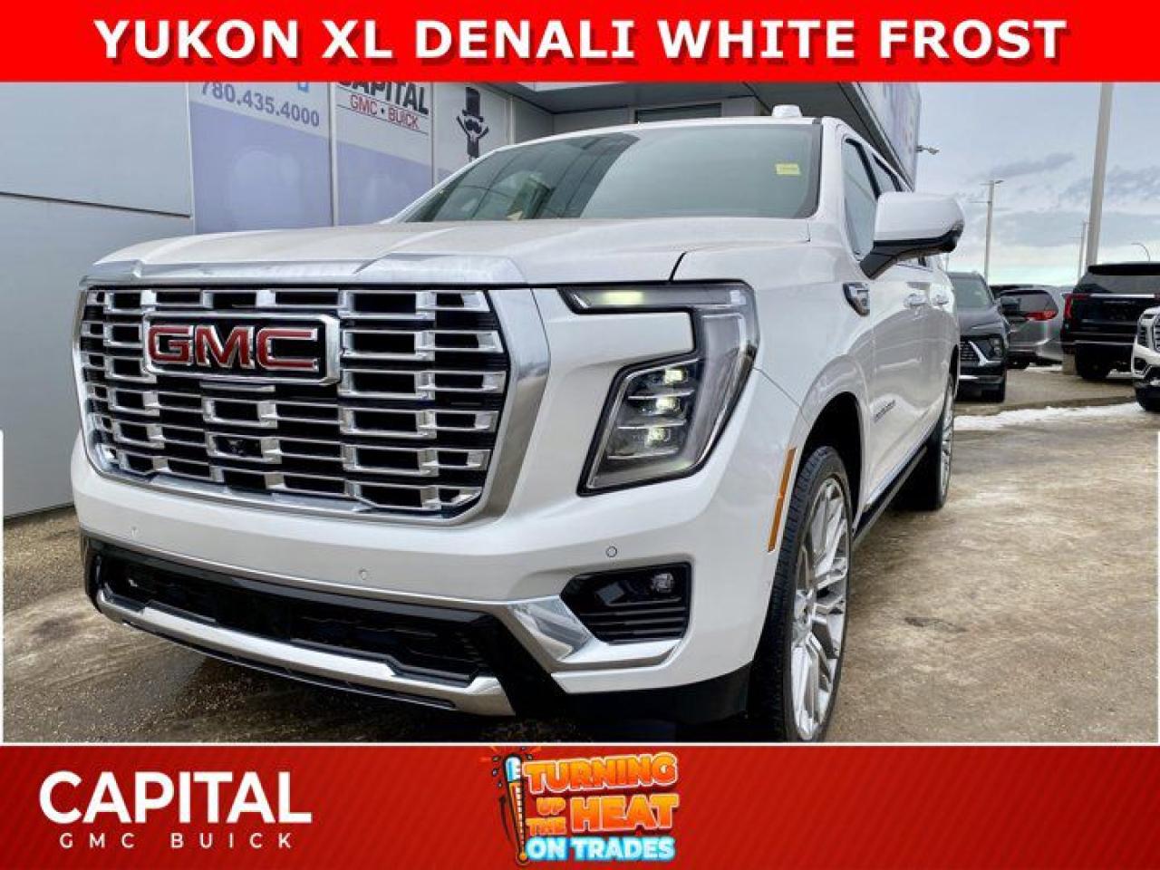 BE THE FIRST to own the NEW 2025 YUKON XL! The Redesigned and Fully Loaded DENALI comes equipped with options like 24 Inch Pearl Nickel Rims, The Denali Reserve Package, Panoramic Sunroof Power Assist Steps, Heated and Cooled Seats, Dual Display Rear Media Screens, 15 Inch heads-up display, Super Cruise Handsfree Driving, 360 CAM, Rear Streamining Mirror, Magnetic Ride Control, MASSIVE 16.8 Inch Horizontal Touchscreen, Max Trailering Package and so much more.... Come and experience it for yourself at CAPITAL GMC BUICKAsk for the Internet Department for more information or book your test drive today! Text 825-445-0521 for fast answers at your fingertips!AMVIC Licensed Dealer - Licence Number B1044900Disclaimer: All prices are plus taxes and include all cash credits and loyalties. See dealer for details. AMVIC Licensed Dealer # B1044900