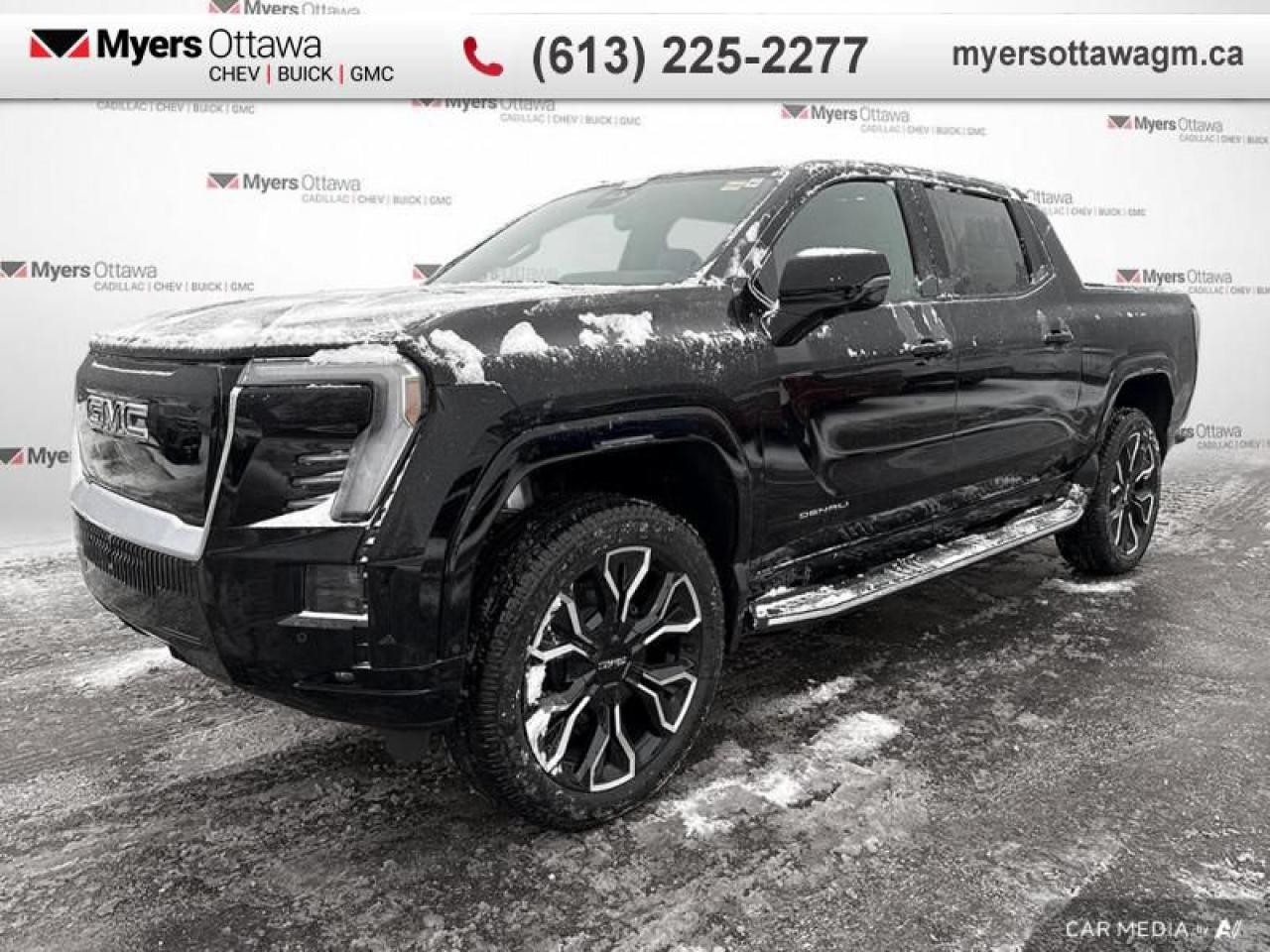 <b>IN STOCK </b><br>  <br> <br>ALL NEW 2025 SIERRA EV DENALI PICK UP! 740 KM RANGE,  24 WHEELS, TRAILERING PACKAGE, PANORAMIC SUNROOF, TOP TOP TOP OF THE LINE!! IF YOU KNOW YOU KNOW!! IN STOCK <br><br> <br>To apply right now for financing use this link : <a href=https://creditonline.dealertrack.ca/Web/Default.aspx?Token=b35bf617-8dfe-4a3a-b6ae-b4e858efb71d&Lang=en target=_blank>https://creditonline.dealertrack.ca/Web/Default.aspx?Token=b35bf617-8dfe-4a3a-b6ae-b4e858efb71d&Lang=en</a><br><br> <br/> Weve discounted this vehicle $2000.    4.49% financing for 84 months.  Incentives expire 2025-01-02.  See dealer for details. <br> <br><br> Come by and check out our fleet of 30+ used cars and trucks and 160+ new cars and trucks for sale in Ottawa.  o~o