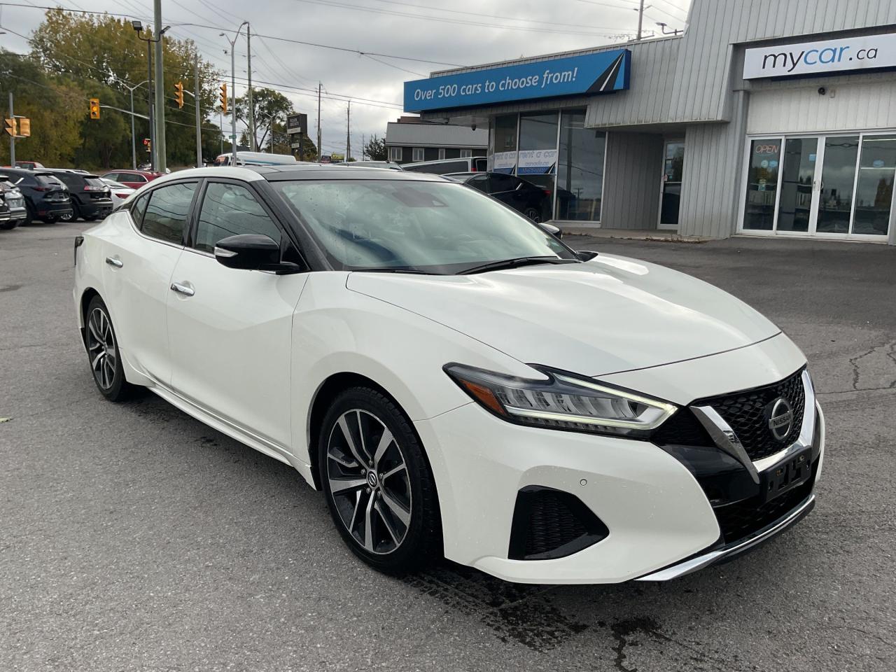 Used 2021 Nissan Maxima 3.5L SL SEDAN!!!  SUNROOF. BACKUP CAM. HEATED SEATS. LEATHER. NAV. ALLOYS. A/C. CRUISE. PWR GROUP. K for sale in North Bay, ON