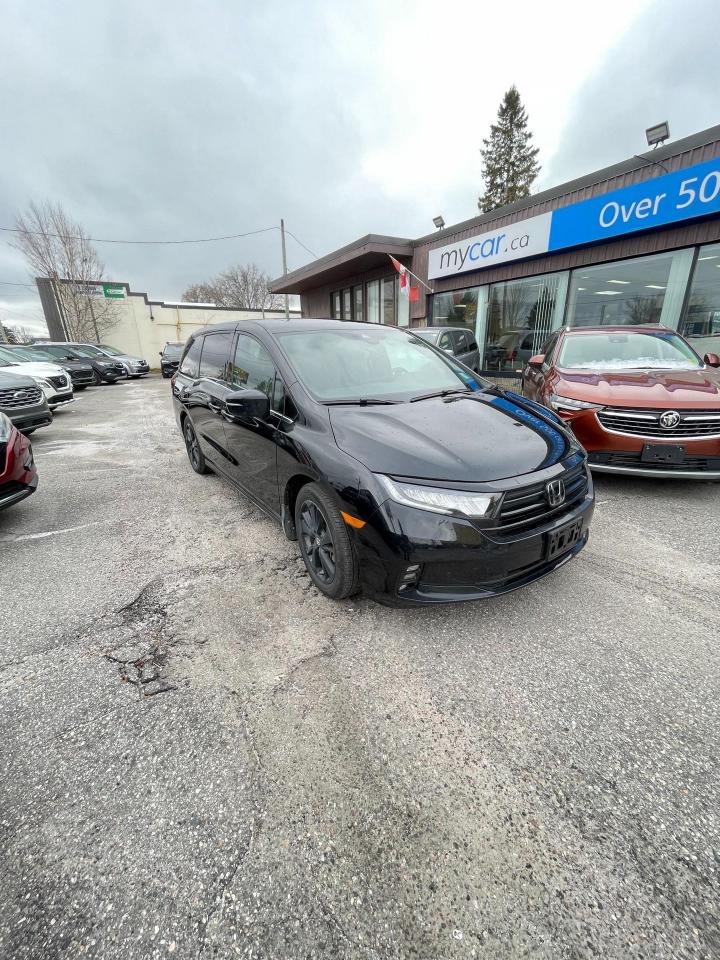 Used 2024 Honda Odyssey Black Edition 3.5L BLACK EDITION!!!!    SUNROOF. HEATED SEATS. LEATHER. NAV. ALLOYS. A/C. CRUISE. PWR GROUP. KEYLE for sale in North Bay, ON