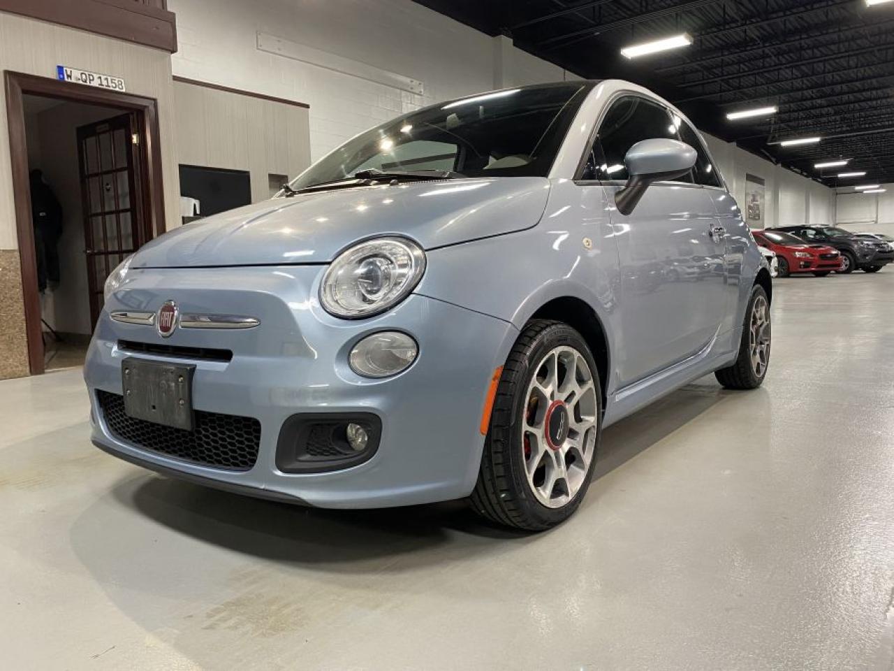 This Sharpe looking sky blue Fiat 500 SPORT is in Amazing condition inside and out. No issues. Drives perfect and amazing on gas. Comes with upgraded touch screen with carplay and google.<br>LOW KMS<br><br>Extended Warranty available<br>Accessories available at request. H.S.T. & licensing extra.<br>As per omvic regulations this vehicle is not certified and e-tested. Certification and 90 day powertrain warranty is available for $899.<br>FINANCING and LEASING options at preferred rates on O.A.C. on all vehicles.<br>Call us 905-760-1909<br>         <br>Please visit our new 20,000 sqft showroom, No haggle, No hassle in a care free environment with Espresso or Cappuccino by Lavazza on us!<br>