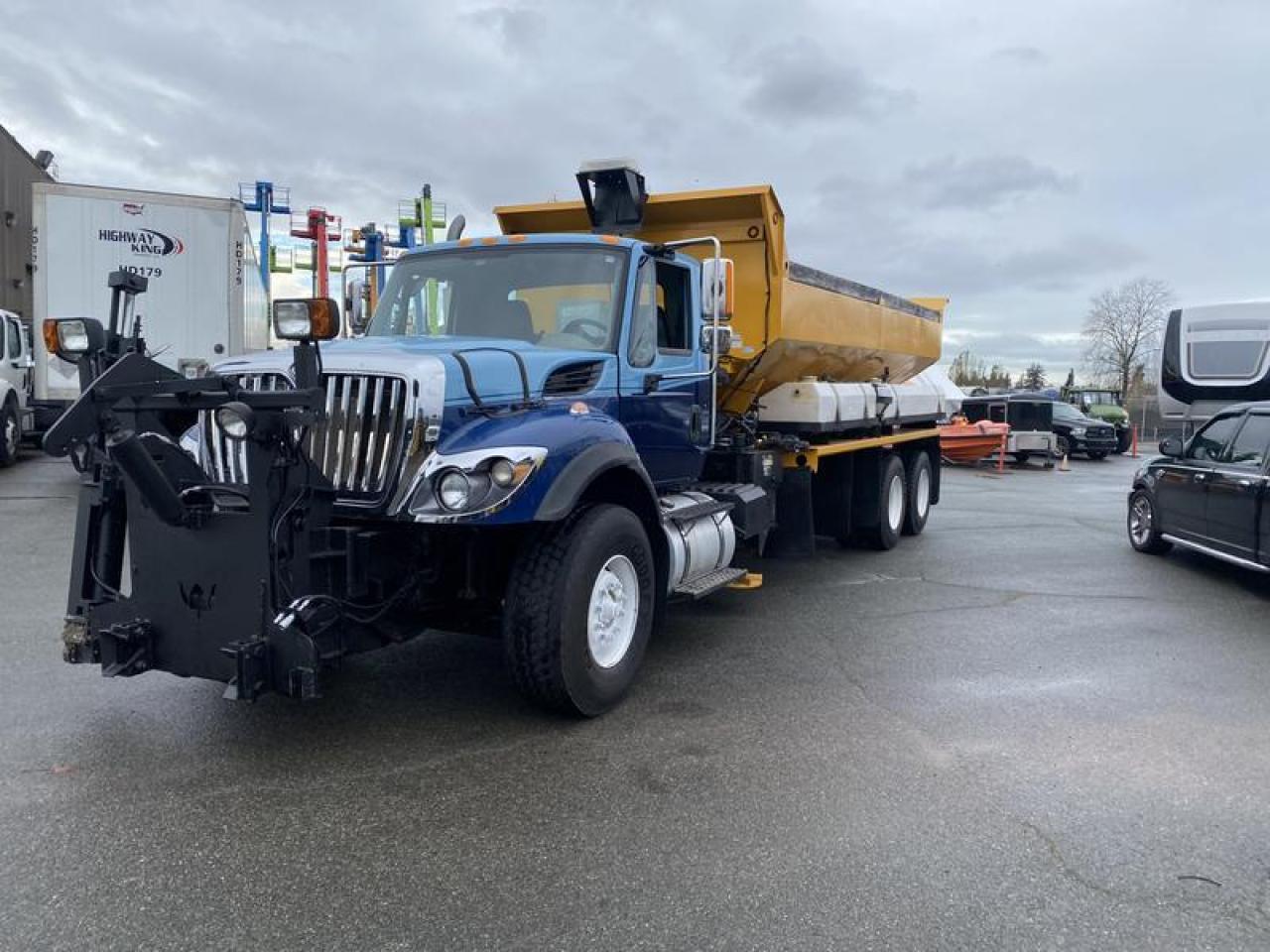 2016 International 7400 Plow Dump Truck with Air Brakes Diesel, 2 door, automatic, RWD, air conditioning, AM/FM radio, power door locks, power windows, power mirrors, blue exterior, black interior, cloth.  $75,810.00 plus $375 processing fee, $76,185.00 total payment obligation before taxes.  Listing report, warranty, contract commitment cancellation fee, financing available on approved credit (some limitations and exceptions may apply). All above specifications and information is considered to be accurate but is not guaranteed and no opinion or advice is given as to whether this item should be purchased. We do not allow test drives due to theft, fraud, acts of vandalism and undetectable impaired driving. Instead we provide the following benefits: Complimentary Warranty (with options to extend), Limited Money Back Satisfaction Guarantee on Fully Completed Contracts, Contract Commitment Cancellation, and an Open-Ended Sell-Back Option. Ask seller for details or call 604-522-REPO(7376) to confirm listing availability.