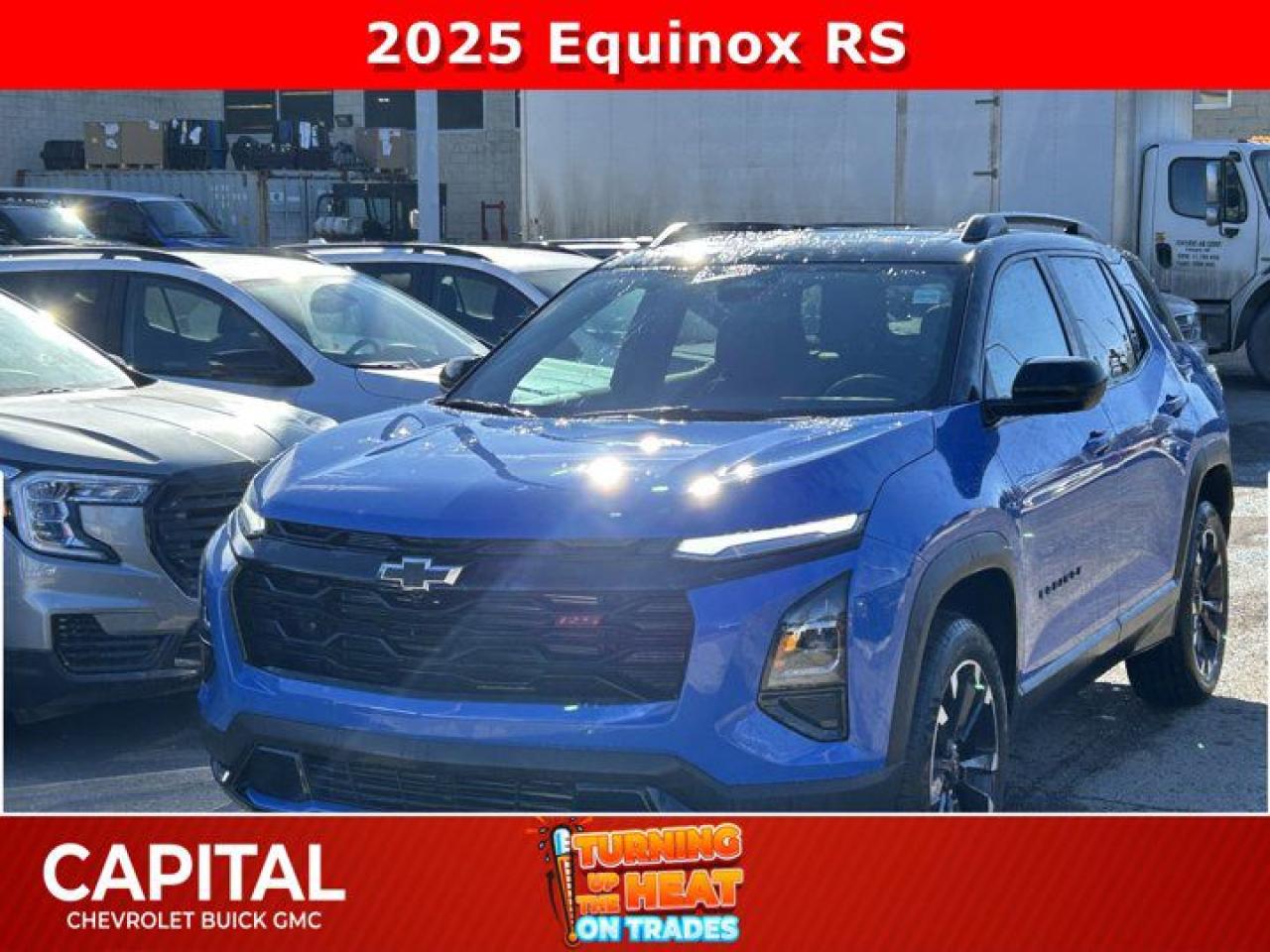 This Chevrolet Equinox delivers a Turbocharged Gas I4 1.5L/ engine powering this Automatic transmission. ENGINE, 1.5L TURBO DOHC 4-CYLINDER, SIDI, VVT (STD), Wireless Charging for devices, Wireless Apple CarPlay/Wireless Android Auto.*This Chevrolet Equinox Comes Equipped with These Options *Wipers, front rain-sensing, intermittent, Windows, remote express-up/-down driver and express-down all passengers, Window, rear side, solar absorbing, privacy tinting, Wi-Fi Hotspot capable (Terms and limitations apply. See onstar.ca or dealer for details.), Wheels, 19 (48.3 cm) Carbon flash metallic machined-face aluminum, Wheel, compact spare 17 (43.2 cm) steel, Visors, driver and front passenger illuminated vanity mirrors, covered, Vehicle health management, USB Ports, 2, one type-A and one type-C data/charge, located in the front area of the centre console, USB ports, 2 type-C located on back of centre console, charge-only.* Stop By Today *Stop by Capital Chevrolet Buick GMC Inc. located at 13103 Lake Fraser Drive SE, Calgary, AB T2J 3H5 for a quick visit and a great vehicle!