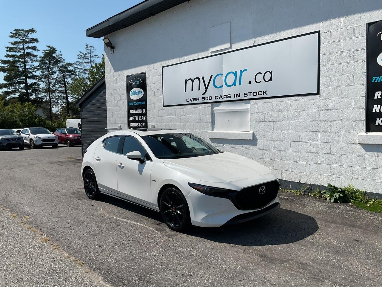 Used 2021 Mazda MAZDA3 100th Anniversary Edition 100TH ANNIVERSARY EDITION!!!! SUNROOF. BACKUP CAM.  HEATED SEATS. LEATHER. NAV. PWR SEATS. ALLOYS. A for sale in North Bay, ON