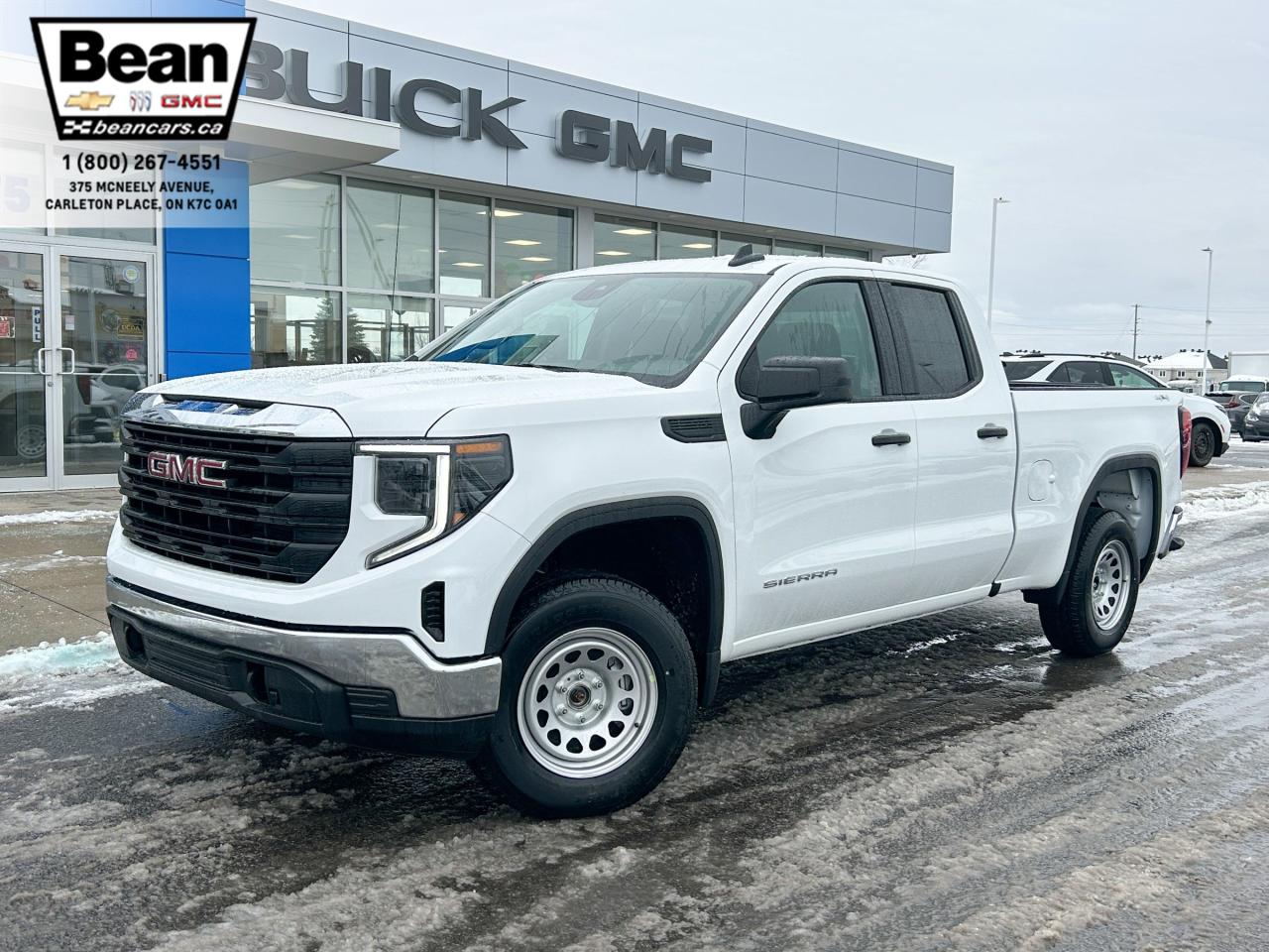 <h2><span style=color:#2ecc71><span style=font-size:18px><strong>Check out this 2024 GMC Sierra 1500 Pro</strong></span></span></h2>

<p><span style=font-size:16px>Powered by a 5.3L V8 engine with up to 310hp & up to 430lb.-ft. of torque.</span></p>

<p><span style=font-size:16px><strong>Comfort & Convenience Features:</strong>includes remote entry, hitch guidance, HD rearvision camera & 17silverpainted wheels.</span></p>

<p><span style=font-size:16px><strong>Infotainment Tech & Audio:</strong>includesGMCinfotainment system with 7 diagonal colour touchscreen display, Bluetooth compatible for most phones & wireless Android Auto and Apple CarPlay capability, 6 speaker audio.</span></p>

<p><span style=font-size:16px><strong>This truck also comes equipped with the following package</strong></span></p>

<p><span style=font-size:16px><strong>Pro Value Package:</strong></span></p>

<ul>
 <li><span style=font-size:16px><strong>Convenience Package:</strong>EZ Lift power lock and release tailgate, Deep-Tinted Glass LED Cargo Area Lighting Located in cargo box activated with switch on centre switch bank or key fob. Electric Rear-Window Defogger.</span></li>
 <li><span style=font-size:16px><strong>Trailering Package:</strong>Trailer hitch, Trailering hitch platform, Includes a 2 receiver hitch, 4-pin and 7-pin connectors, 7-wire electrical harness and 7-pin sealed connector for connecting your trailers lights and brakes to your vehicle, Automatic locking rear differential, Hitch Guidance.</span></li>
</ul>

<p><span style=font-size:16px><strong>Snow Plow Prep Package:</strong> Power feed to accommodate a backup and roof emergency light, A single 220-amp alternator, A high-capacity air filter and an auxiliary transmission oil cooler, Heavy-duty front springs, Under body skid plates to help protect the transfer case from debris.</span></p>

<h2><span style=color:#2ecc71><span style=font-size:18px><strong>Come test drive this truck today!</strong></span></span></h2>

<h2><span style=color:#2ecc71><span style=font-size:18px><strong>613-257-2432</strong></span></span></h2>