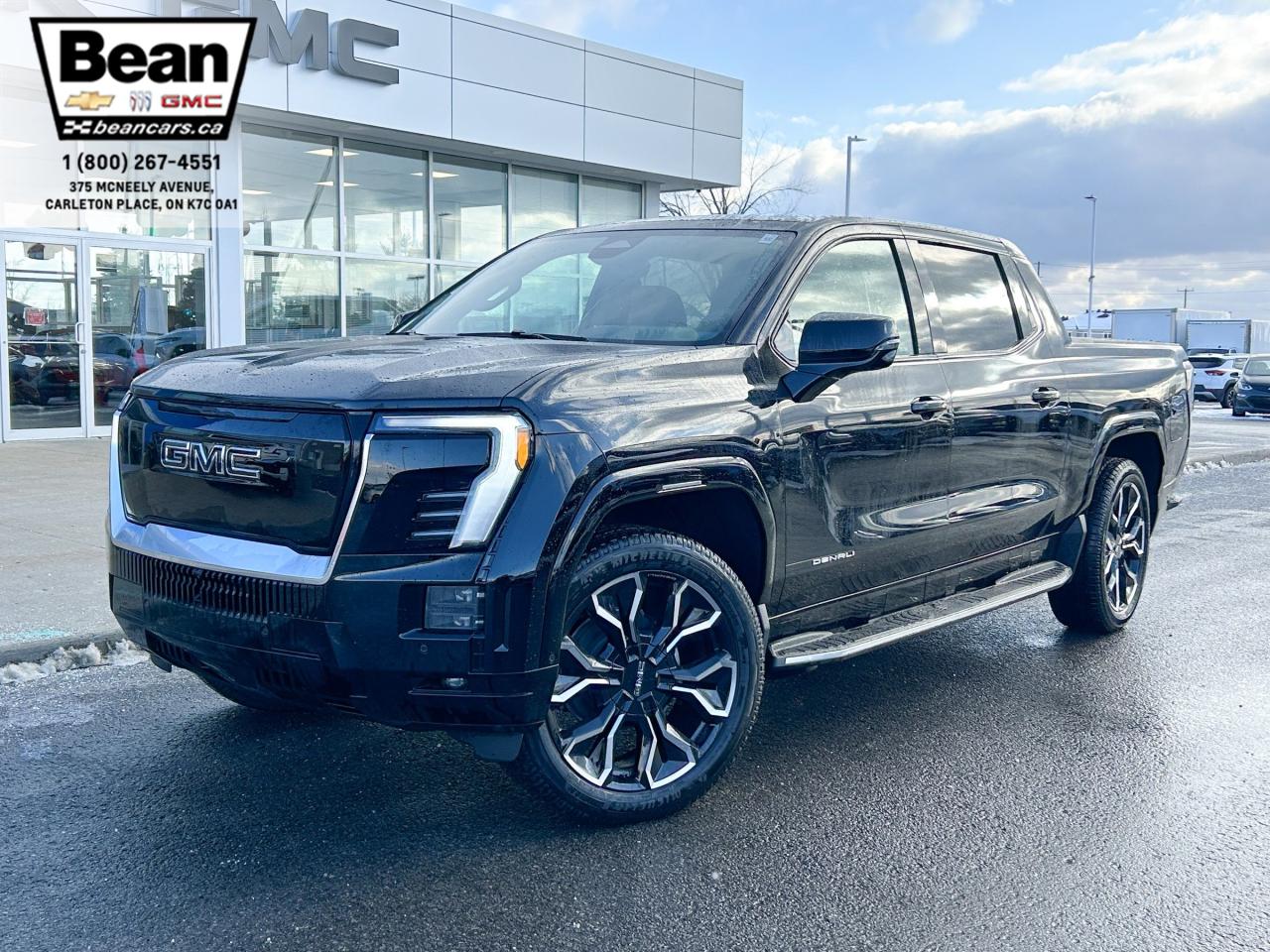 New 2025 GMC Sierra EV Denali FULLY ELECTRIC WITH REMOTE START/ENTRY, SUNROOF, HEATED SEATS, HEATED STEERING WHEEL, VENTILATED SEATS, MULTI-FLEX MID-GATE, BOSE SOUND SYSTEM for sale in Carleton Place, ON