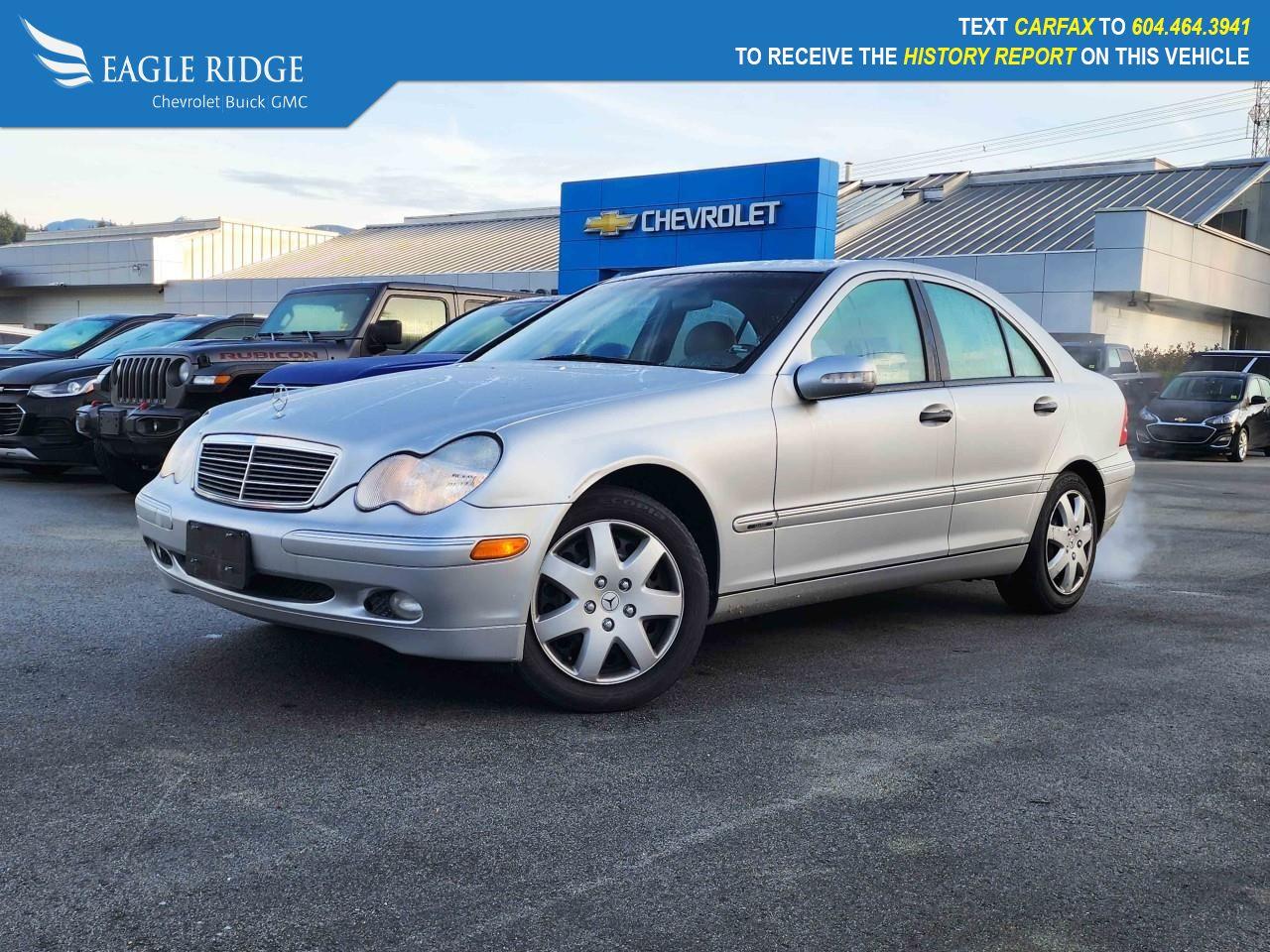 Used 2003 Mercedes-Benz C-Class Remote keyless entry, Speed control, Speed-sensing steering, Steering wheel mounted audio controls, Tachometer, Telescoping steering wheel, Tilt steering wheel, Traction control, Trip computer for sale in Coquitlam, BC