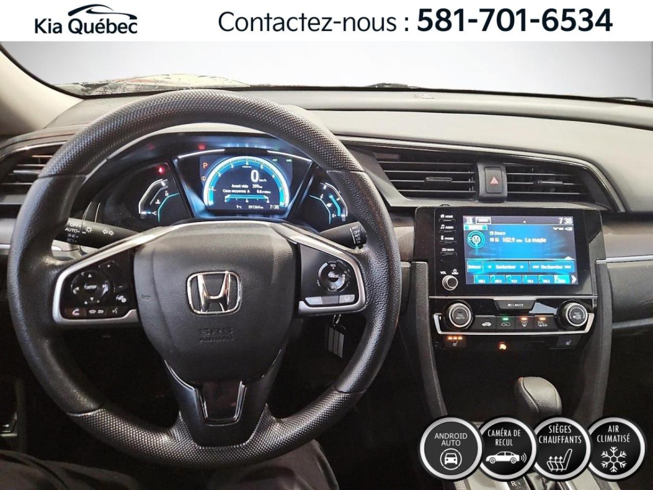 Used 2021 Honda Civic LX * CVT* CARPLAY* CAMERA* SIEGES CHAUFFANTS* for sale in Québec, QC