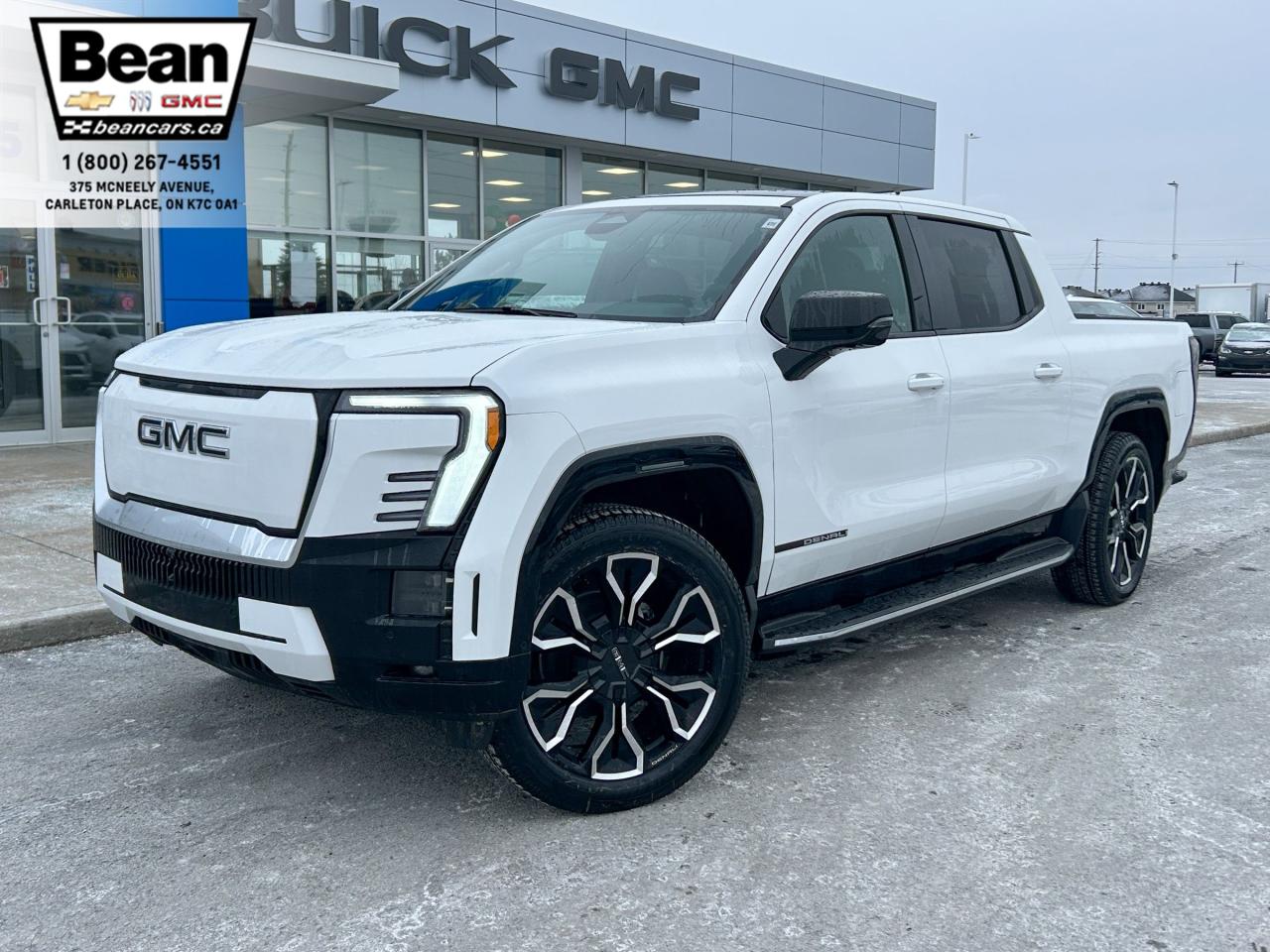New 2025 GMC Sierra EV Denali FULLY ELECTRIC WITH REMOTE START/ENTRY, SUNROOF, HEATED SEATS, HEATED STEERING WHEEL, VENTILATED SEATS, MULTI-FLEX MID-GATE, BOSE SOUND SYSTEM for sale in Carleton Place, ON