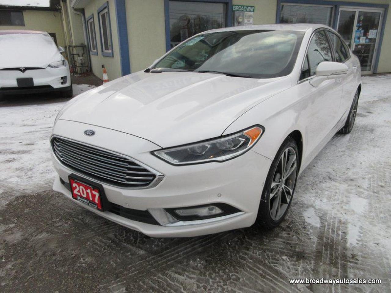 Used 2017 Ford Fusion ALL-WHEEL DRIVE TITANIUM-MODEL 5 PASSENGER 2.0L - ECO-BOOST.. NAVIGATION.. POWER SUNROOF.. LEATHER.. HEATED/AC SEATS.. BACK-UP CAMERA.. for sale in Bradford, ON