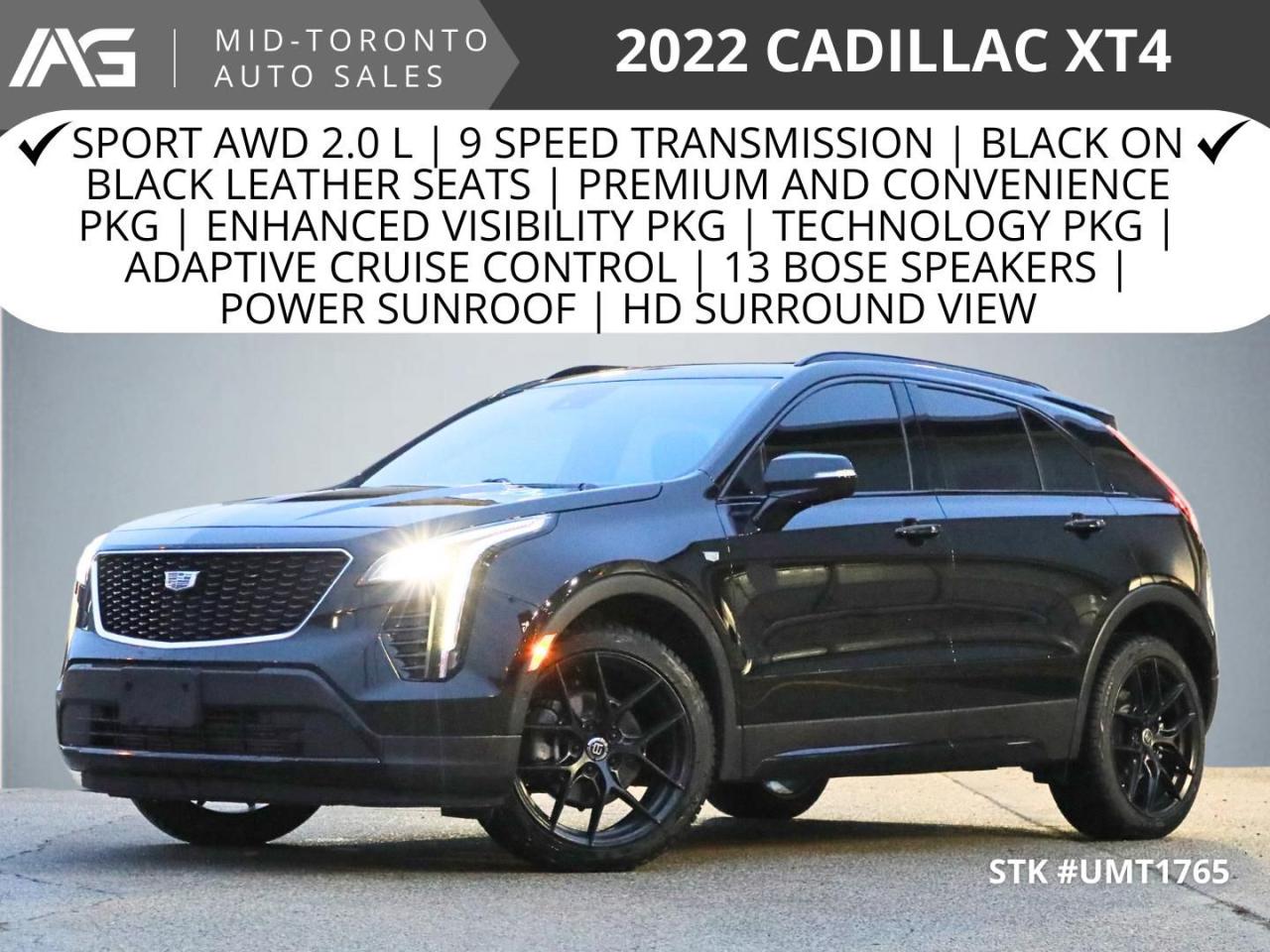 Used 2022 Cadillac XT4 Sport - AWD | Premium and Convenience Pkg | Sun and Sound Pkg | Enhanced Visibility Pkg | Technology Pkg | Driver Assist | for sale in North York, ON