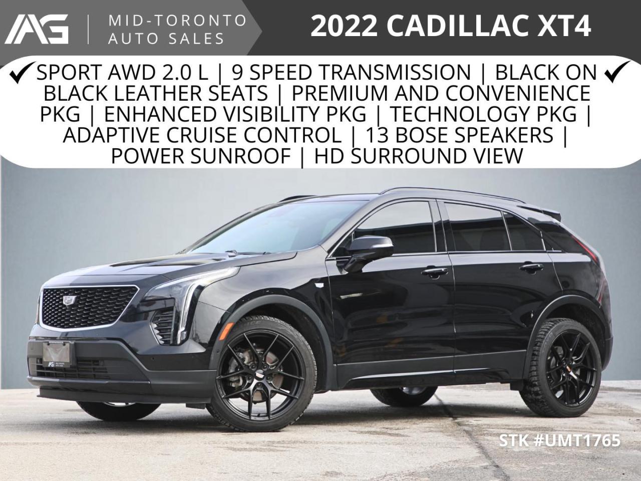 Used 2022 Cadillac XT4 Sport - AWD | Premium and Convenience Pkg | Sun and Sound Pkg | Enhanced Visibility Pkg | Technology Pkg | Driver Assist | for sale in North York, ON