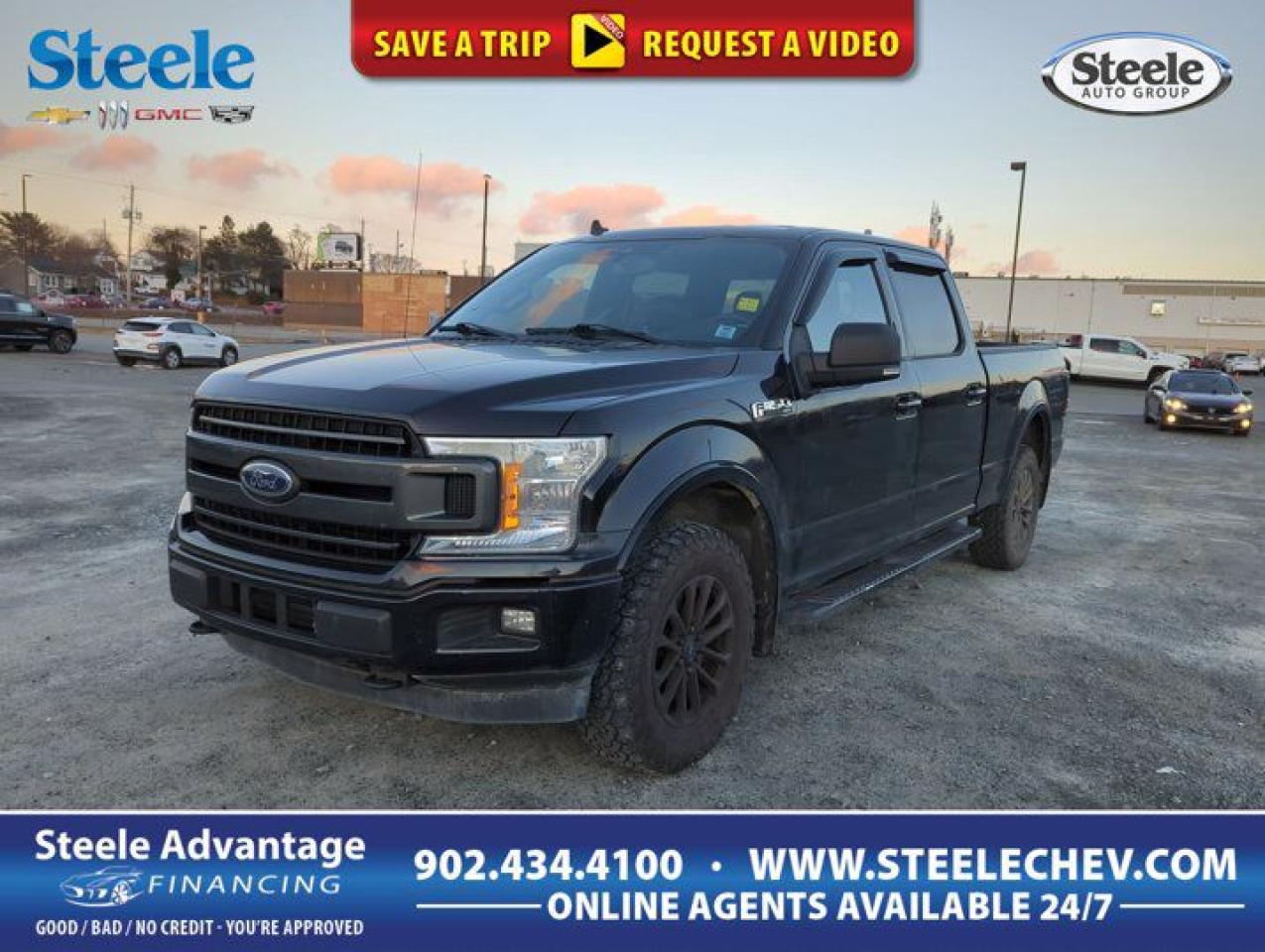 Our tough-built 2019 Ford F-150 XLT SuperCrew 4X4 is raring to go in Agate Black! Powered by a Twin TurboCharged 3.5 Litre EcoBoost V6 that offers 375hp connected to a 6 Speed Automatic transmission. Own about any job in this Four Wheel Drive F-150 while securing approximately 9.4L/100km on the road. Look good and feel great in this XLT! A chrome grille, running boards, bedliner, and fog lights on our XLT set the tone and let you know this truck means business! Please open the door of our XLT cabin to find that this is an intelligently designed vehicle that lets you work smarter. Supportive cloth heated front seating, air-conditioning, power points, a tilt-and-telescoping steering wheel, full-color navigation, Bluetooth, and an AM/FM Stereo with auxiliary input lets you focus on the task at hand. Youll love that SYNC with AppLink provides everything you need to get in touch, be entertained, and stay informed. Ford offers a lean muscular machine with a high-strength military-grade aluminum-alloy body and high-strength steel frame to provide peace of mind. F-150 XLT takes care of you with ABS, stability/traction control, trailer sway control, and a multitude of airbags while exceeding performance expectations, efficiency, and dependability expectations. Save this Page and Call for Availability. We Know You Will Enjoy Your Test Drive Towards Ownership! Steele Chevrolet Atlantic Canadas Premier Pre-Owned Super Center. Being a GM Certified Pre-Owned vehicle ensures this unit has been fully inspected fully detailed serviced up to date and brought up to Certified standards. Market value priced for immediate delivery and ready to roll so if this is your next new to your vehicle do not hesitate. Youve dealt with all the rest now get ready to deal with the BEST! Steele Chevrolet Buick GMC Cadillac (902) 434-4100 Metros Premier Credit Specialist Team Good/Bad/New Credit? Divorce? Self-Employed?