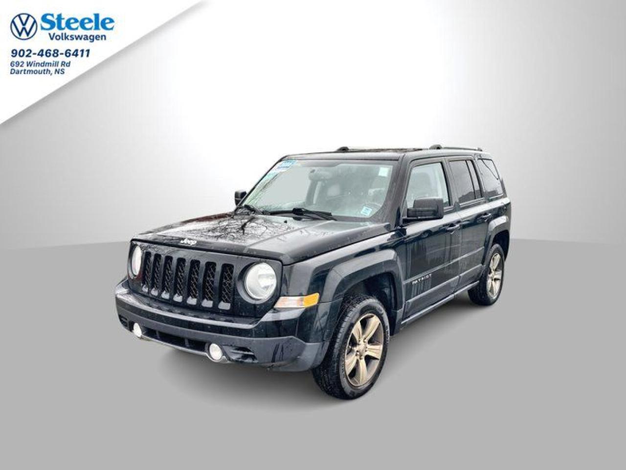 The *2016 Jeep Patriot High Altitude 4WD* is a special trim of the compact crossover SUV that blends rugged Jeep styling with a comfortable and versatile ride. The High Altitude trim is one of the higher-end versions of the Patriot, offering premium features and additional amenities while maintaining the brands signature off-road capability. Heres an overview of its key features and specifications:==== 1. Engine and Performance ====  * *Engine Options*:    * *2.4-liter 4-cylinder*:      * Power: 172 horsepower and 165 lb-ft of torque      * Transmission: 5-speed manual (standard) or optional 6-speed automatic transmission  * *Drivetrain*: Four-wheel drive (4WD), providing excellent off-road capability and better traction in inclement weather conditions like snow and rain.  * *Fuel Economy*:    * *City*: Around 11.8 L/100 km (20 mpg)    * *Highway*: Around 8.4 L/100 km (28 mpg)The 2.4L engine offers adequate power for both on-road driving and light off-roading. The 4WD system ensures better traction, making it a capable choice for handling rough or slippery conditions.==== 2. Exterior and Dimensions ====  * *Length*: 4,357 mm (171.5 inches)  * *Width*: 1,796 mm (70.7 inches)  * *Height*: 1,645 mm (64.8 inches)  * *Wheelbase*: 2,548 mm (100.3 inches)  * *Ground Clearance*: 8.1 inches (206 mm), making it capable of light off-roading and handling uneven terrain.  * *Curb Weight*: Around 1,450--1,500 kg (3,197--3,307 lbs), depending on configurationThe *Patriot High Altitude* features a more premium design with chrome-accented trim, unique wheels, and available body-colored bumpers, giving it a refined look compared to other trims.==== 3. Interior Features ====  * *Seating*:    * Leather upholstery (premium cloth seating is also available in lower trims)    * Power-adjustable drivers seat with lumbar support    * Heated front seats    * Available leather-wrapped steering wheel  * *Infotainment*:    * 6.5-inch touchscreen infotainment system (Uconnect)    * Bluetooth connectivity, USB ports, and auxiliary input    * Optional SiriusXM satellite radio and navigation system    * Optional premium audio system (Boston Acoustics)  * *Climate Control*:    * Air conditioning with manual controls (dual-zone climate control is not available)  * *Interior Space*:    * Comfortable seating for up to five passengers    * Rear-seat passengers have decent legroom for a compact SUV  * *Cargo Capacity*:    * 23 cubic feet (651 liters) with the rear seats up    * 53.5 cubic feet (1,515 liters) with the rear seats folded down==== 4. Safety and Technology ====  * *Standard Safety Features*:    * Front, side, and curtain airbags    * Anti-lock Braking System (ABS)    * Electronic Stability Control (ESC) and Traction Control    * Hill-start Assist    * Rearview camera (available on some trims)  * *Driver Assistance*:    * Optional ParkSense rear parking sensors    * Optional remote start system    * Optional Uconnect with additional safety features like SOS and automatic crash notification  * *NHTSA Safety Rating*: Generally favorable, with a 4-star overall rating for safety==== 5. Driving Experience ====The *2016 Jeep Patriot High Altitude 4WD* offers a balanced driving experience for a compact SUV. While its not as refined as some of its competitors on paved roads, it offers a sturdy and capable performance in light off-roading conditions. The 2.4L engine provides adequate power for daily driving, while the 4WD system ensures stability and control in slippery or rough conditions. However, the Patriots ride can feel a bit rougher compared to some other crossovers, particularly on highways.==== 6. Design ====  * *Front*: The High Altitude trim features a more refined front end with chrome accents, a signature Jeep grille, and available fog lights.  * *Side Profile*: The exterior features unique 17-inch alloy wheels, color-matched side mirrors, and premium body-colored bumpers.  * *Rear*: The rear includes sleek, angular taillights and a rugged, utilitarian design.  * *Wheels*: 17-inch polished wheels (unique to the High Altitude trim).==== 7. Key Features of the High Altitude Trim ====The *High Altitude* trim of the 2016 Jeep Patriot offers a higher level of features compared to the base model, including:  * Leather upholstery  * Upgraded wheels and exterior styling  * Premium audio system (optional)  * Uconnect 6.5-inch touchscreen with available navigation  * Automatic headlights  * Chrome exterior accents==== Conclusion ====The *2016 Jeep Patriot High Altitude 4WD* is an appealing option for those seeking a compact SUV with a rugged, off-road-ready design combined with some premium features. Its 4WD system and relatively high ground clearance give it an advantage over many other compact crossovers in terms of off-road capability. The High Altitude trim brings a more refined appearance with leather upholstery, premium wheels, and additional tech options. While it may not have the same level of refinement as some competitors, the Patriot offers good value for those who need a versatile and capable compact SUV for both urban and off-road use.This motor vehicle sold under this contract is being sold as is and is not represented as being in road worth condition, mechanically sound or maintained at any guaranteed level of quality. The vehicle may not be fit for use as a means of transportation and may require substantial repairs at the purchasers expense. It may no be possible to register the vehicle to be driven in its current condition.  * Nova Scotia Motor Vehicle Inspection Sticker to be REMOVED  * Carproof Report will be provided  * No warranty (implied or otherwise)  * Highly encourage an independent inspection prior to purchase  * NO EXCHANGE -- NO REFUNDI/we understand the inherent risk of purchasing a vehicle that has NOT been checked for the Nova Scotia MVI Inspection.Because this vehicle has not been inspected, I/we understand that this vehicle is NOT eligible for the purchase of any extended warranties.Steele VW suggests if you have any concerns regarding this vehicle you take it for an independent opinion at a local LICENSED garage/facility of your choosing before purchasing.