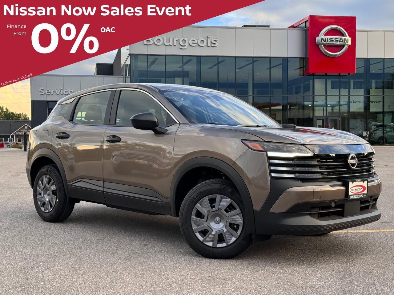 <p>The NISSAN NOW Sales Event is on until July 31st and now is the best time to take advantage of the biggest savings of the summer. With lease and finance rates starting as low as 0% OAC and cash purchase discounts up to $5,000 on select models, there's never been a better time to get into a new Nissan. Our reviews speak for themselves. Find our why so many customers make the drive to Midland for their next Nissan. </p> <p>Were thrilled to share that <strong>Nissan has been named the #1 mass market brand in initial quality</strong> by the <strong>J.D. Power 2025 U.S. Initial Quality Study</strong>! This industry-leading recognition confirms what our customers already know  when you choose <strong>Nissan</strong>, youre choosing exceptional craftsmanship, innovative technology, and dependable performance from day one.</p><p>At <strong>Bourgeois Midland Nissan</strong>, were proud to offer a full lineup of award-winning models like the <strong>Nissan Rogue</strong>, <strong>Altima</strong>, <strong>Pathfinder</strong>, and <strong>Frontier</strong>  vehicles that consistently deliver on quality, comfort, and reliability.</p><p>Ready to experience the Nissan difference? Visit our Midland dealership today and discover why more Canadians are driving home in a Nissan.</p> <p>Introducing the brand-new Nissan Kicks S AWD in a captivating champagne exterior. This SUV, with its advanced all-wheel-drive system, promises impeccable handling and stability in all driving conditions, making it an ideal companion for your daily commute or weekend adventures.</p><p>The Nissan Kicks doesn't just stand out with its copper hue; it's also designed to impress both inside and out. The exterior boasts sleek lines and an aerodynamic body that commands attention on the road. Inside, you're greeted with a spacious cabin featuring heated front seats and leatherette door trim inserts, marrying comfort with style. This vehicle is equipped with a host of options including air conditioning, a backup camera, Bluetooth connection, brake assist, cruise control, keyless entry, lane assist, parking sensors, power windows, and satellite radio, ensuring each drive is as enjoyable as it is comfortable.</p><p>At the heart of this SUV's technological suite is an automatic transmission paired with a powerful 2.0L 4-cylinder engine that delivers 141 horsepower at 6000 RPM. Safety and convenience are paramount, with adaptive cruise control, heated mirrors, and a comprehensive array of driver assistance features like lane assist and parking sensors, providing peace of mind for every journey. The inclusion of a backup camera and Bluetooth connection seamlessly integrates your digital world with the road ahead.</p><p>This Nissan Kicks S AWD is the perfect match for drivers seeking a stylish, comfortable, and technologically advanced vehicle. Whether you're navigating city streets or exploring country roads, this SUV is designed to cater to your every need. We invite those who demand excellence and innovation in their ride to contact our dealership for more information. Don't miss out on the opportunity to make this exquisite copper Nissan Kicks yours today.</p> <p><strong>Why Choose the Bourgeois Auto Group?</strong></p><p>For 80 years, Bourgeois Auto Group has been delivering exceptional automotive experiences. Our factor trained teams work to ensure you receive the shopping experience you deserve; whether you're looking for a new or new-to-you vehicle.</p><p>Shop 24/7 with our online showroom and chat service, ensuring convenience every step of the way. No hidden fees, full disclosure, and every pre-owned vehicle comes with a Carfax® report for peace of mind.</p><p>We offer a wide selection of pre-owned vehicles, all competitively priced using real-time market data. Get the best deal on your purchase and trade-in with our free Live Market Analysis report.</p><p>Looking to sell your car? We buy any make or modelno purchase required. Our simple to use online trade valuation tool will provide you with a clear, transparent selling experience whether you buy our car or not.</p><p>Backed by hundreds dedicated employees across 4 convenient locations, were here to meet all your automotive needs. Visit us in Midland or Parry Sound and explore our inventory or schedule your next service today.</p> <p><strong>Financing Your Next Vehicle with Bourgeois Midland Nissan:</strong></p><p>At Bourgeois Midland Nissan, we make financing your next vehicle simple and stress-free! Our team works with trusted lenders to find flexible options tailored to your budget. Drive away with confidenceapply today!</p><p>Take advantage of our online pre-qualification tool, backed by Equifax and TD Bank to find the payment that works for you. Simply <a href=https://www.bourgeoisnissan.com/pre-qualify-for-financing/ rel=nofollow><strong>CLICK HERE</strong></a> to use our secure online credit tool with no impact to your credit.</p>