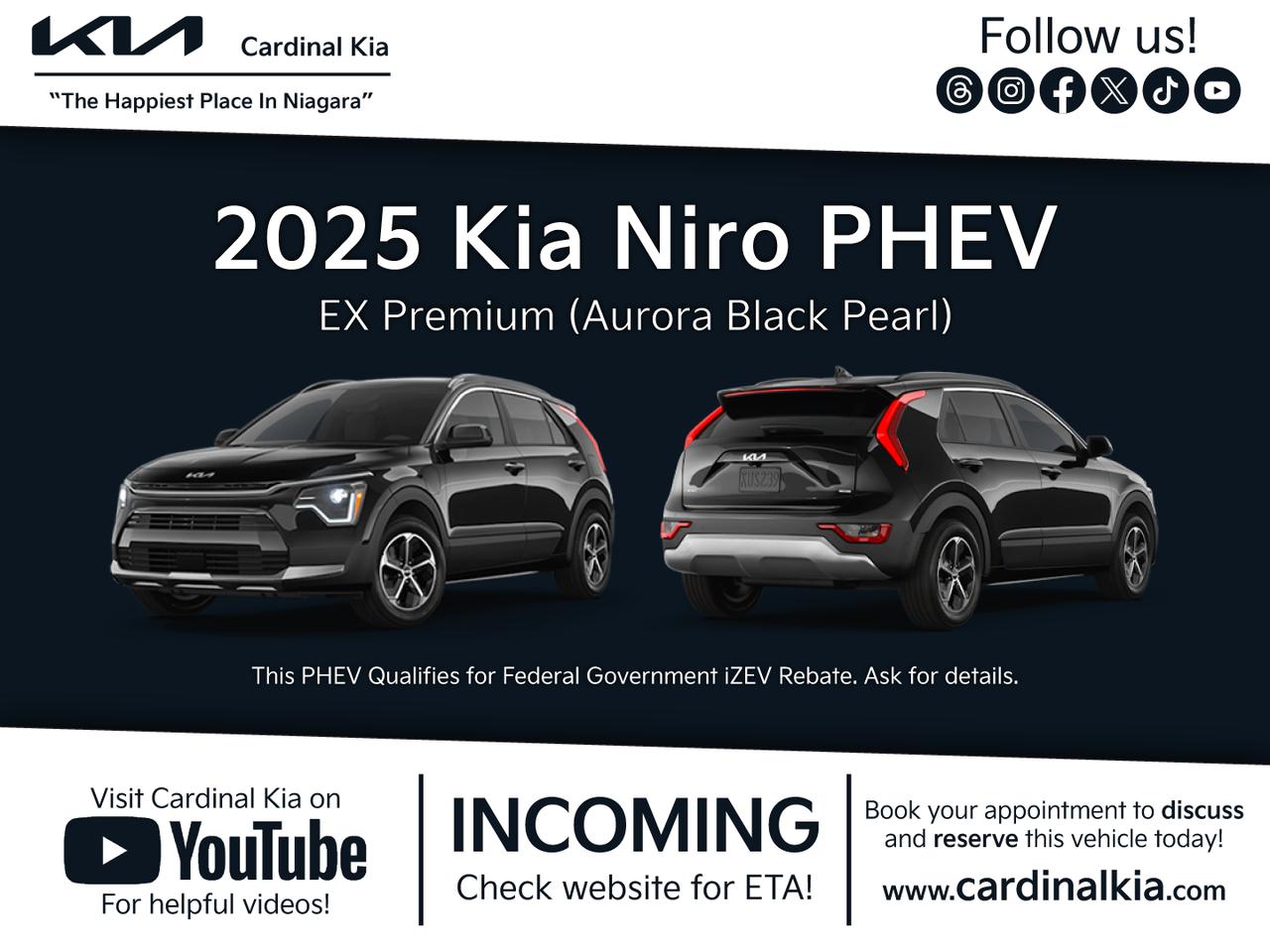 New 2025 Kia NIRO PHEV EX Premium for sale in Niagara Falls, ON