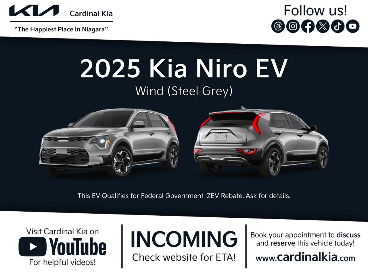 New 2025 Kia NIRO EV Wind for sale in Niagara Falls, ON