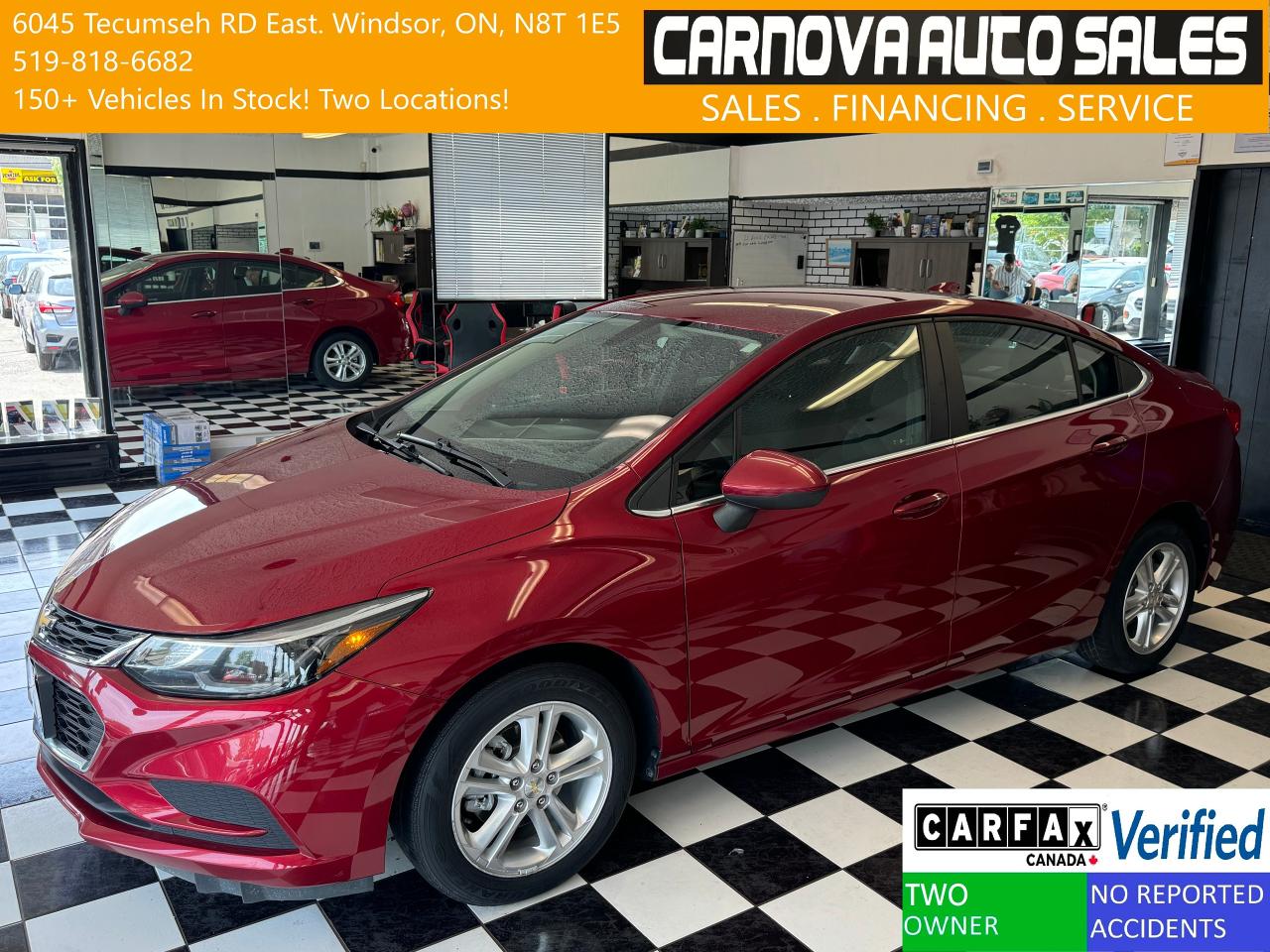 Used 2017 Chevrolet Cruze LT+Camera+Remote Start+ApplePlay+CLEAN CARFAX for sale in Windsor, ON