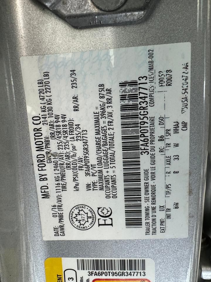 2016 Ford Fusion SE AWD+New Tires+Heated Leather Seats+GPS+Camera Photo