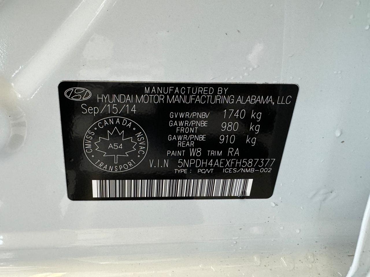 2015 Hyundai Elantra L+New Tires+Brakes+A/C+Keyless Entry Photo