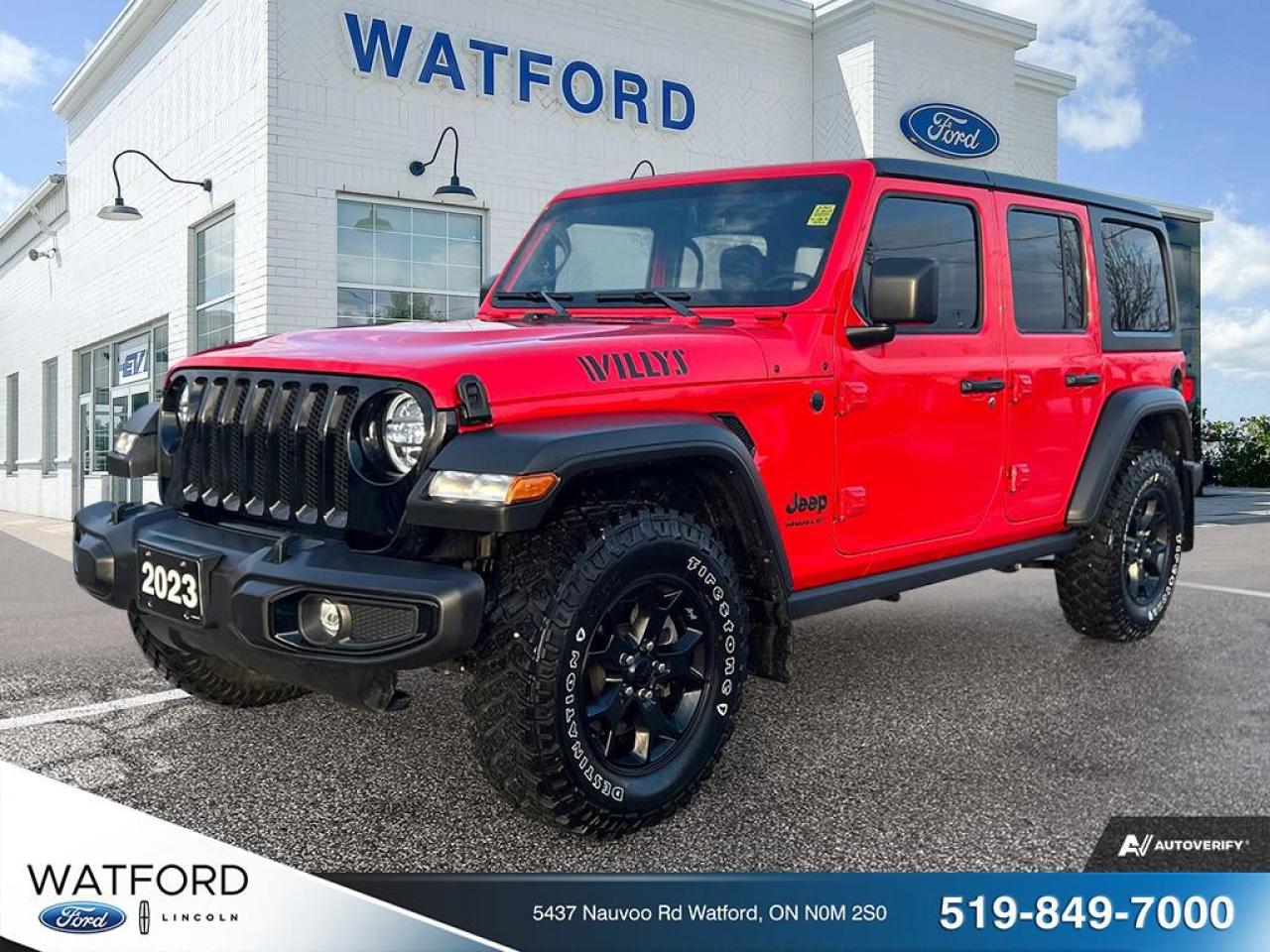 Used 2023 Jeep Wrangler 4 Door Willys 4 portes 4x4 for sale in Watford, ON